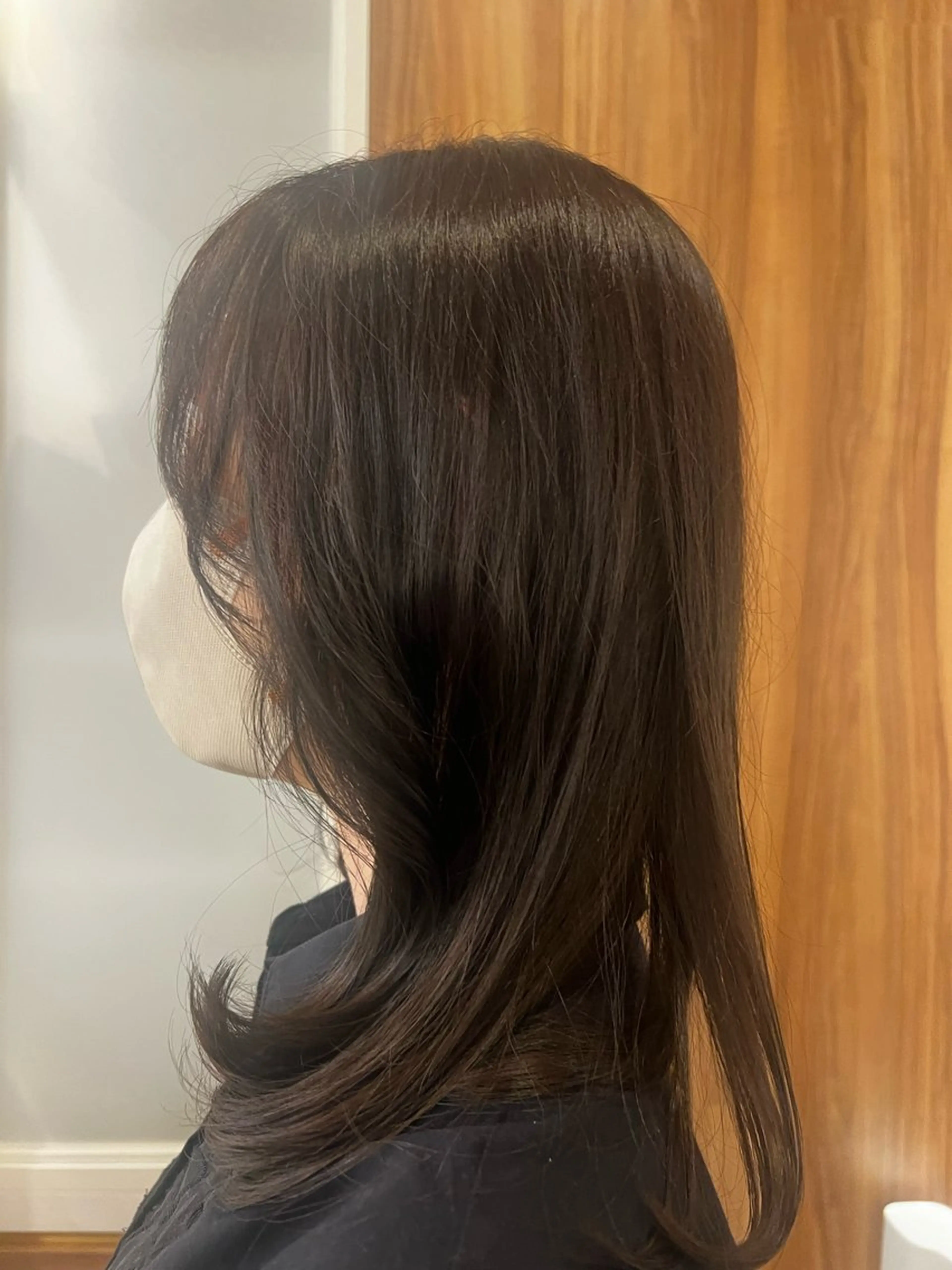 セミロング カラー ブラウンカラー トーンアップ🦢 ユメのヘアスタイル