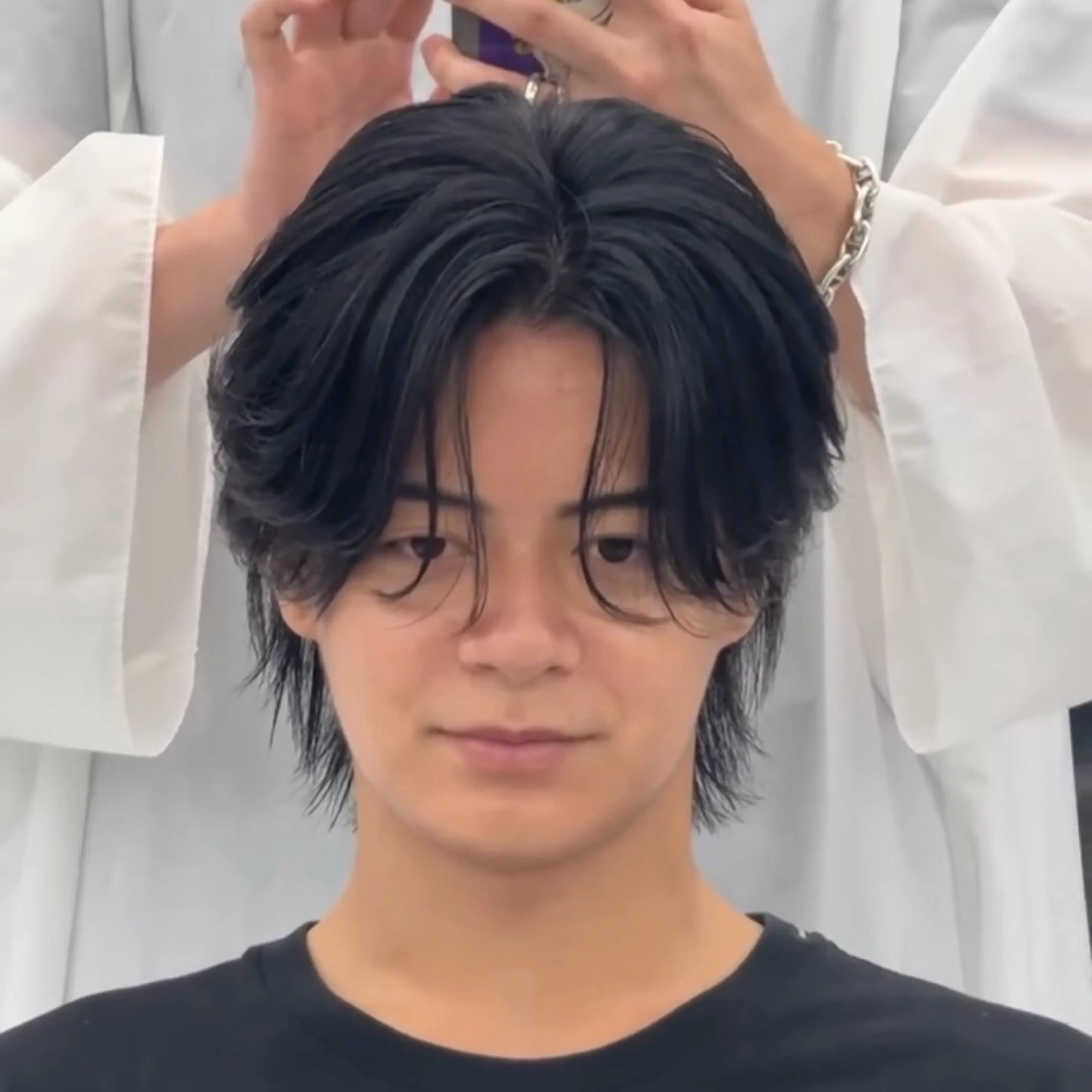 ミディアム パーマ メンズ センターパート カット パーマ MEN'S HAIR SENSE 神南 【メンズヘア センス 】所属・♥️モテ髪美容師♠️ REIのヘアスタイル