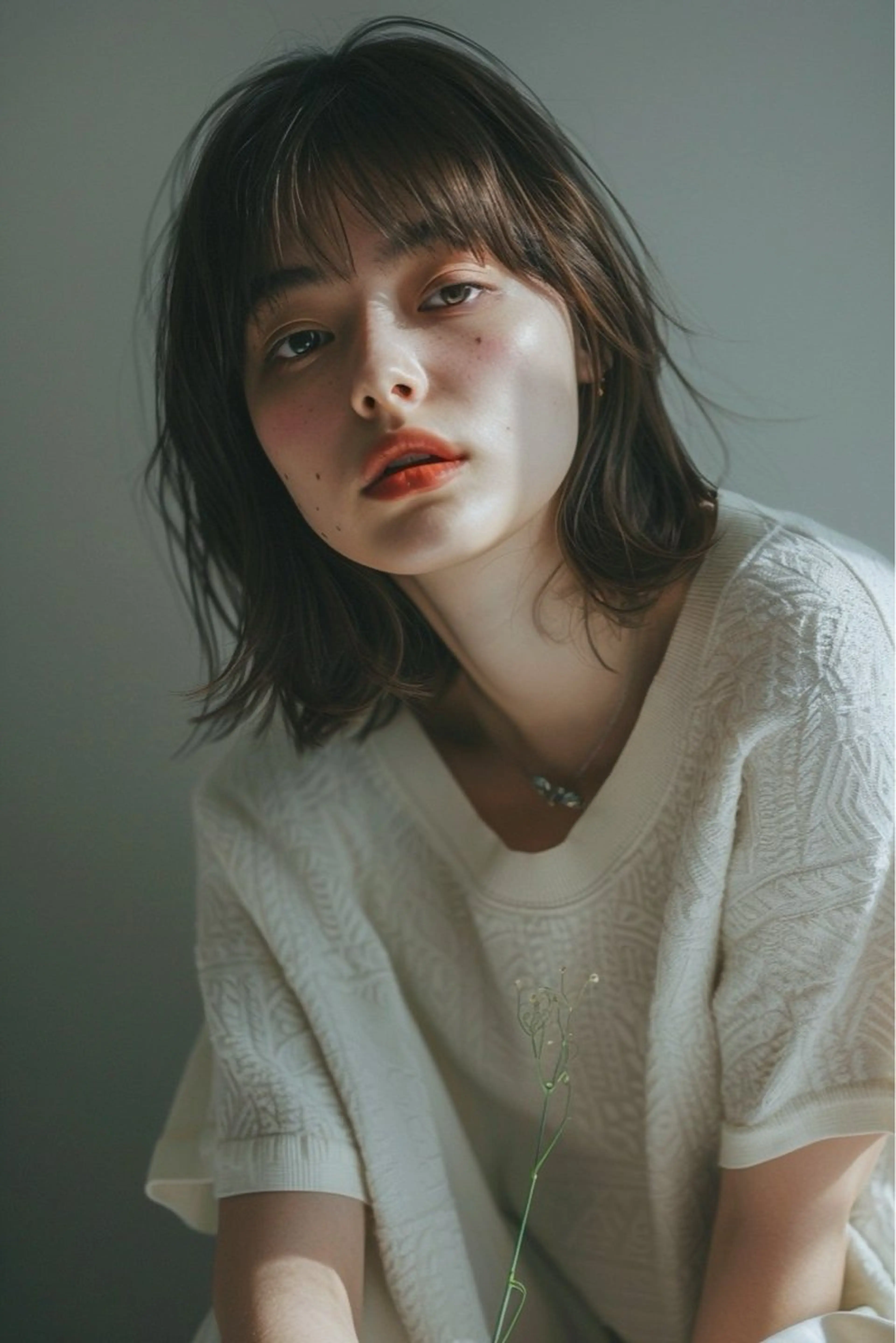 ミディアム カット ヘアカラー 新宿/韓国メンズ RIKUパーマのヘアスタイル