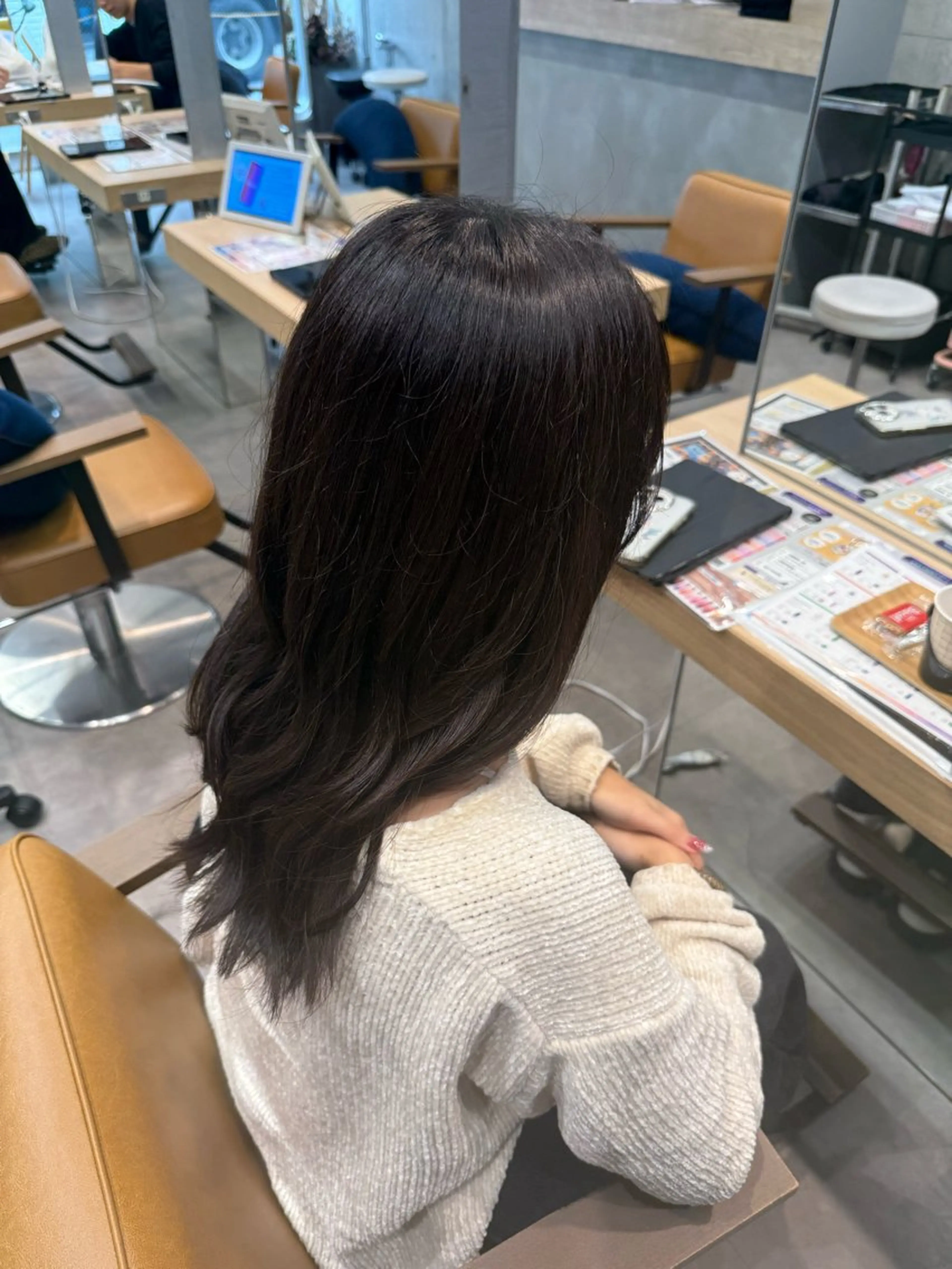 ロング カット ヘアカラー トリートメント 透明感/艶カラー/ ゆな🫧のヘアスタイル