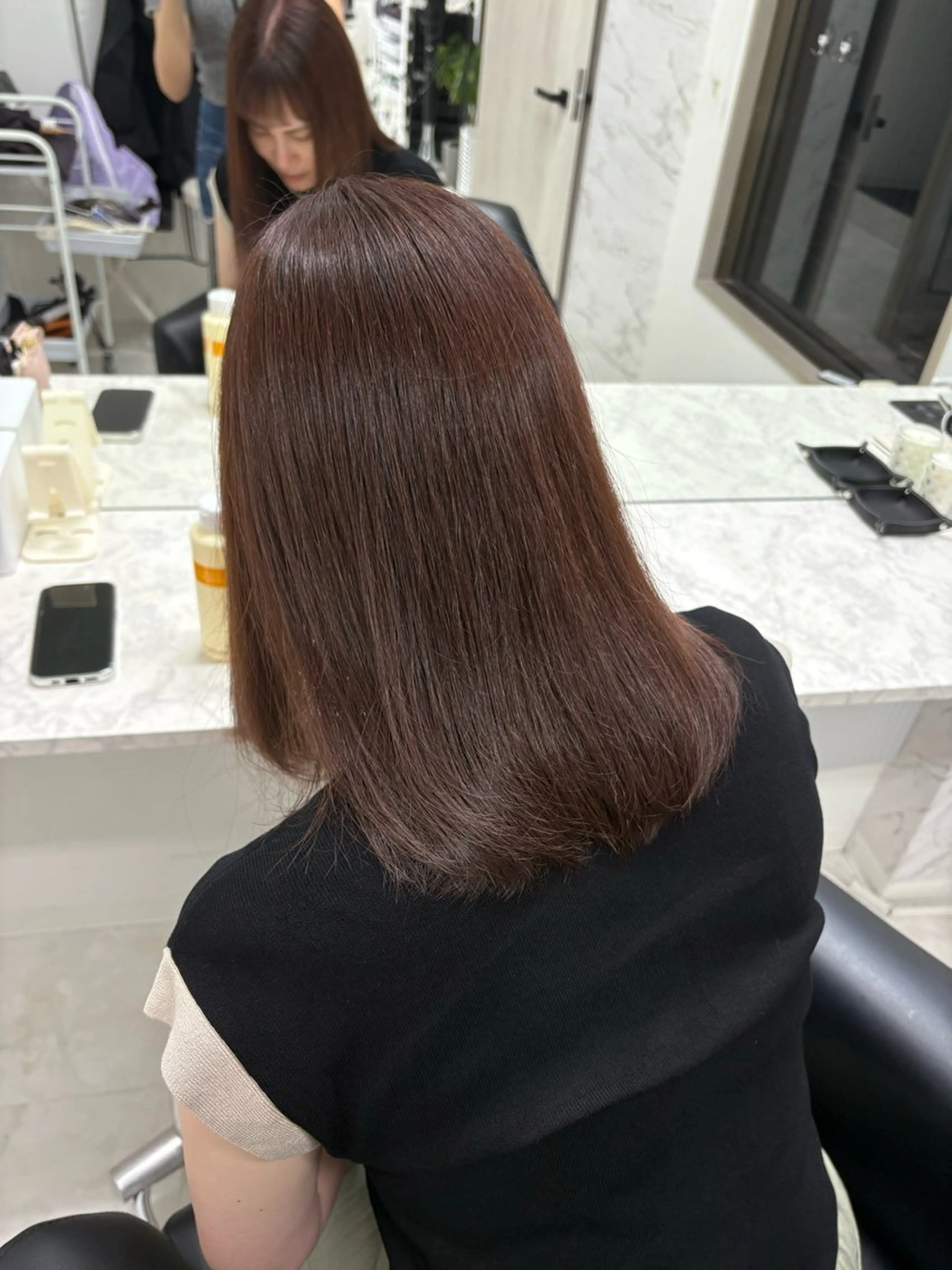 ミディアム カラー CHAiL.Yuzu 艶カラー韓国エクステのヘアスタイル