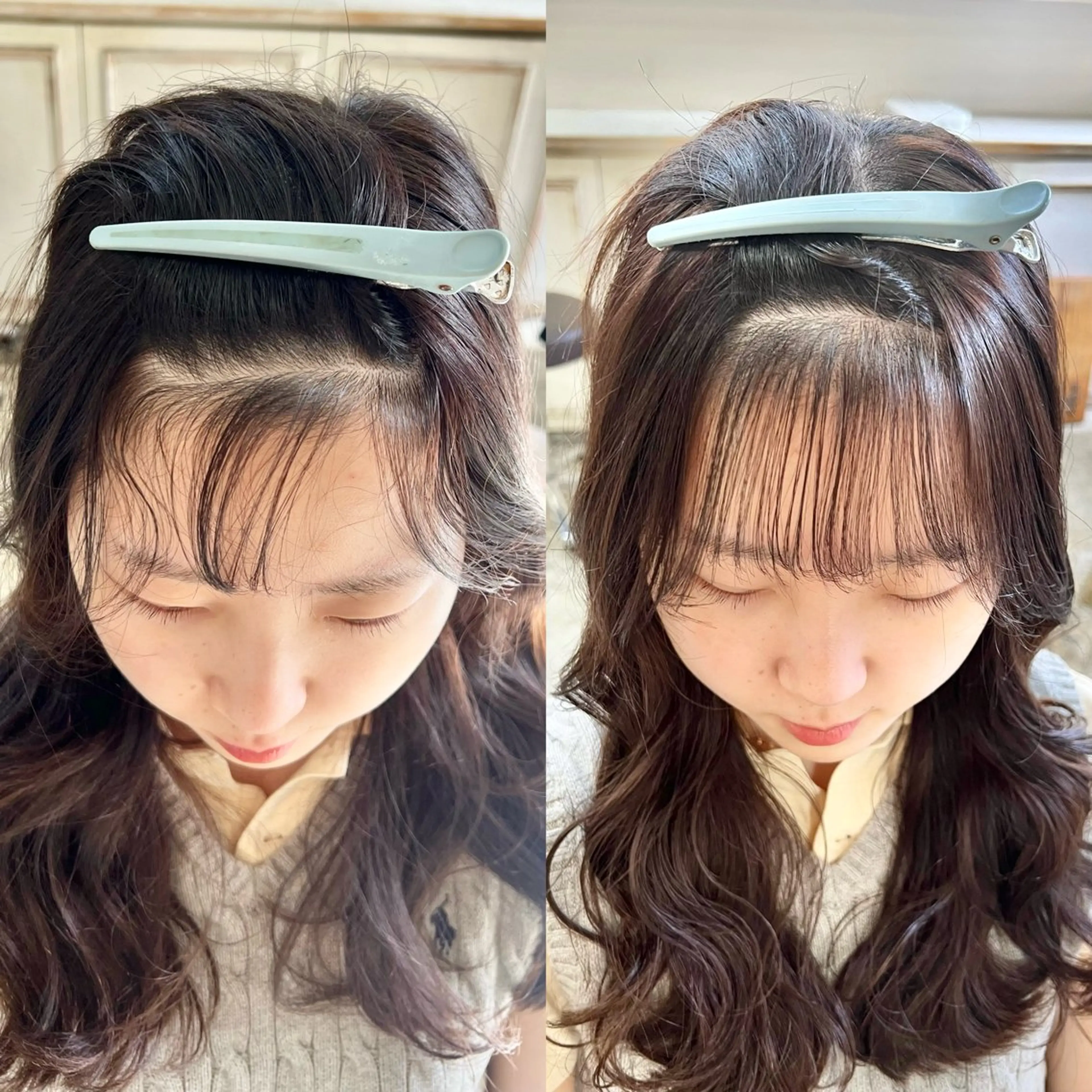 🍇前髪の【浮き】【割れぐせ】改善メニュー🍇 【前髪カット】+【クロスパーマ】+【ケラチントリートメント】の写真