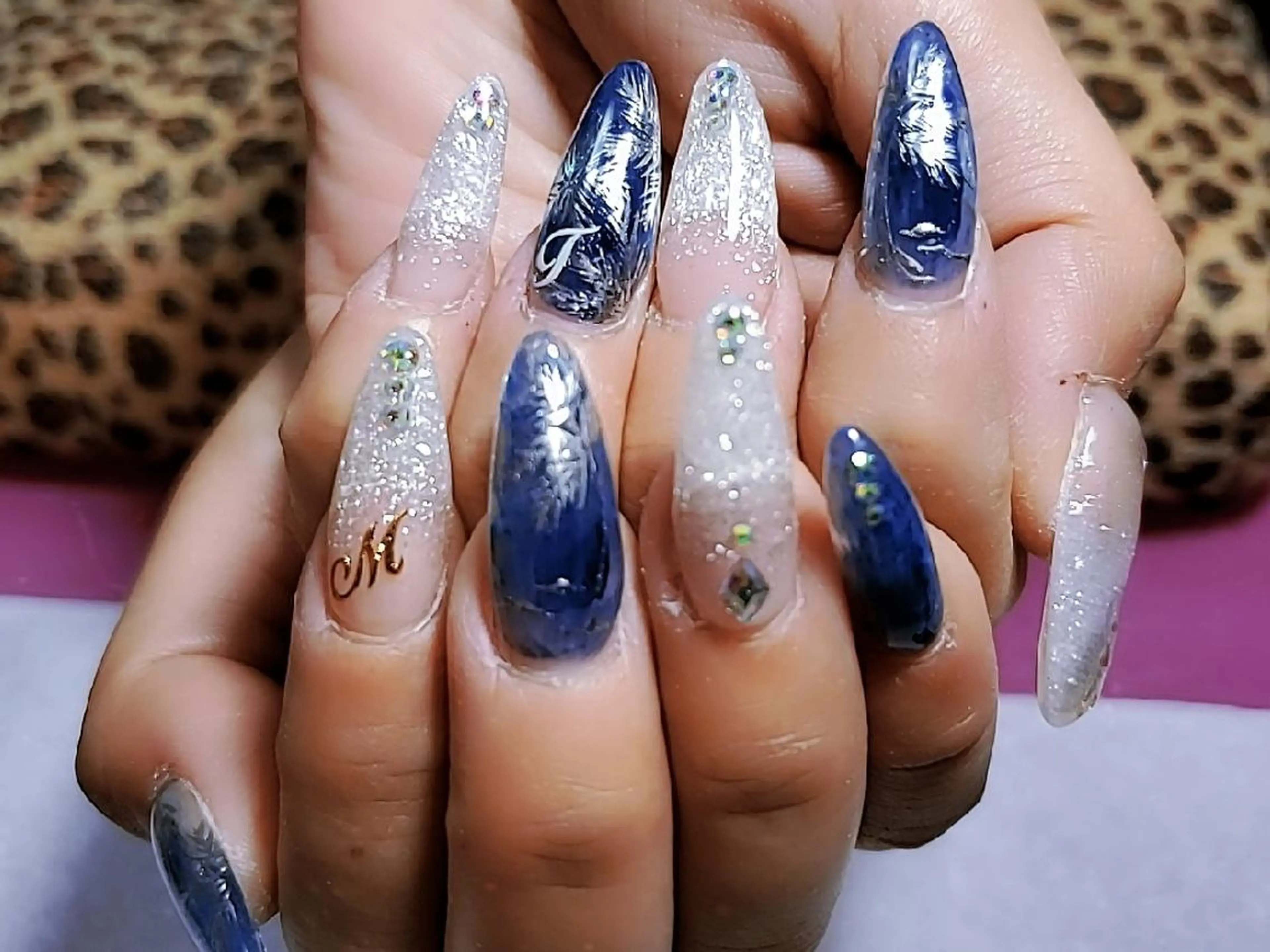 セミロング ネイル ラメ(グリッター) ラメグラデーション ハンドネイル mamo nailのネイルデザイン
