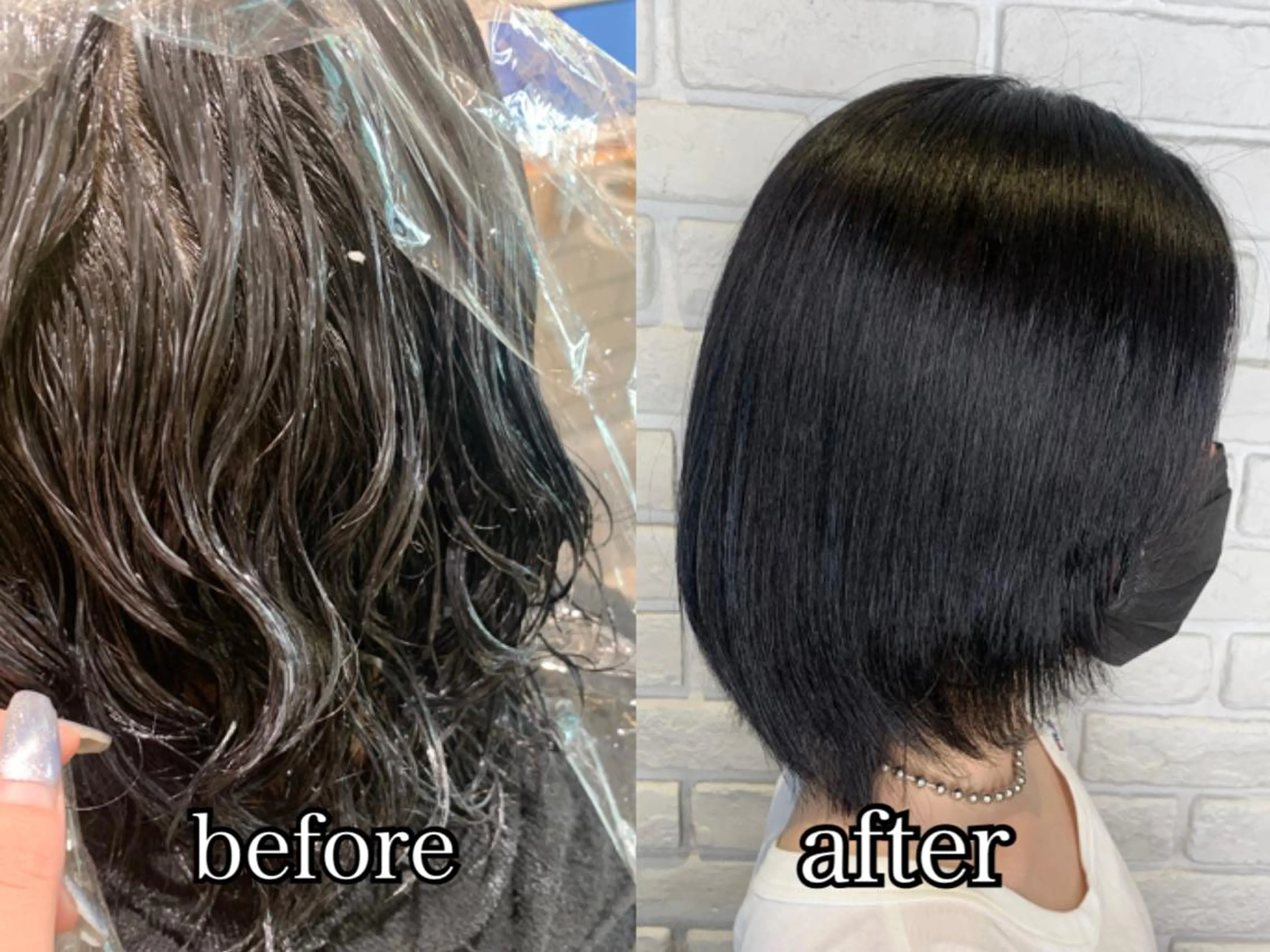 ミディアム パーマ ヘアアレンジ 髪質改善/縮毛矯正 艶カラー/珠聡のヘアスタイル