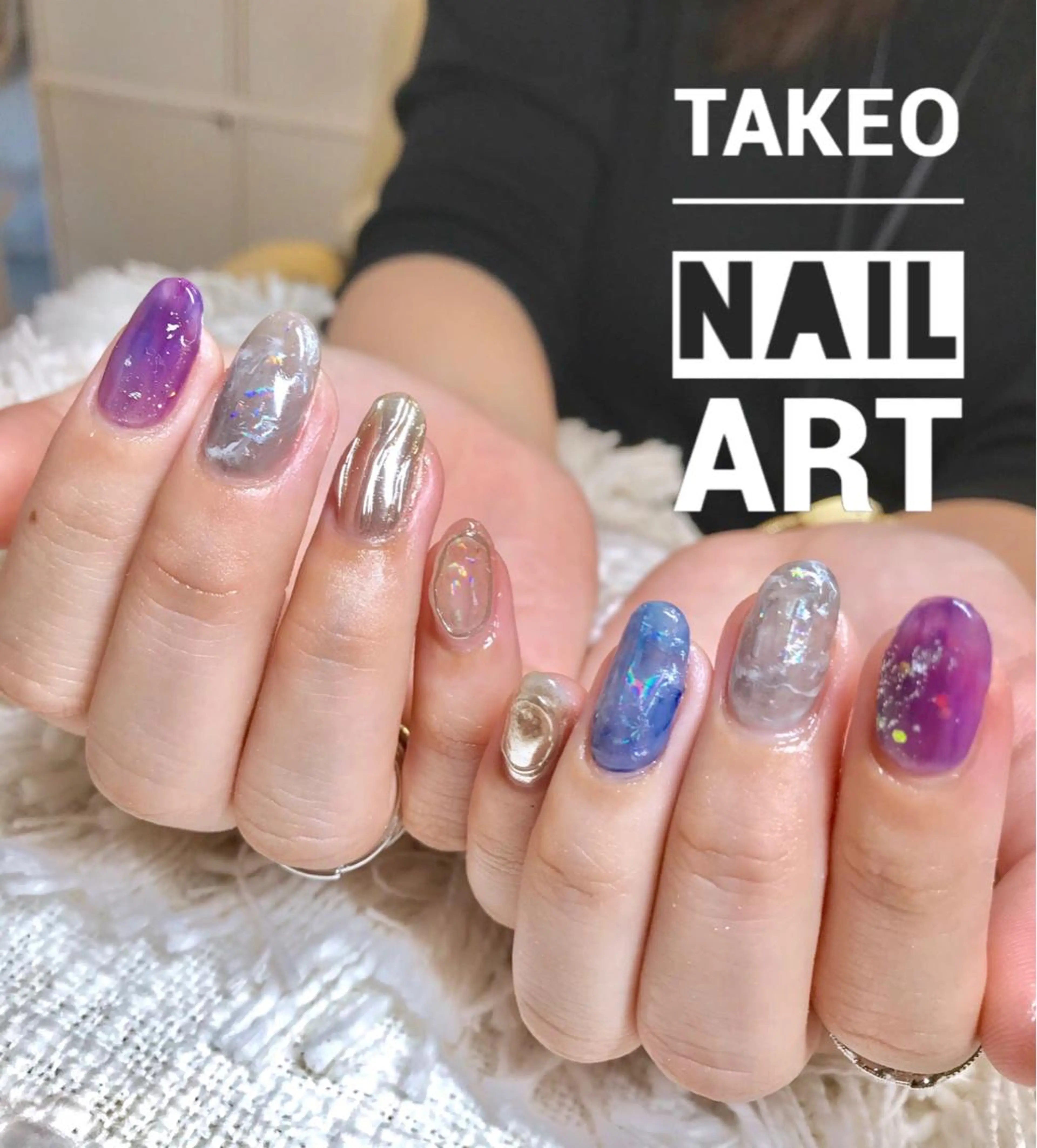 ミディアム ネイル クリアネイル ニュアンスネイル nail&eye Aoのマツエク・マツパデザイン