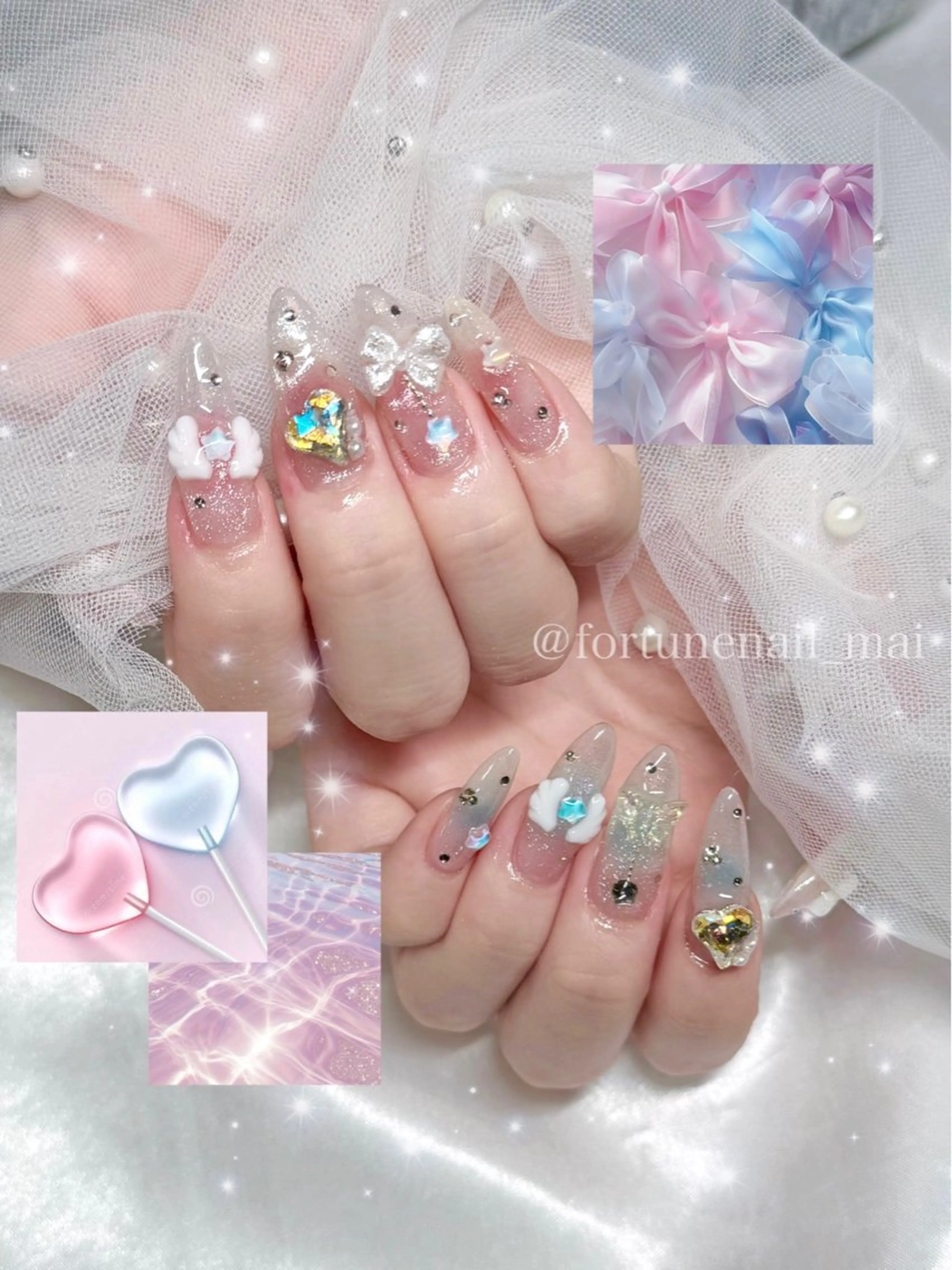 ネイル チークネイル ハンドネイル 🎀Mai 🎀2/1空✩.*のネイルデザイン