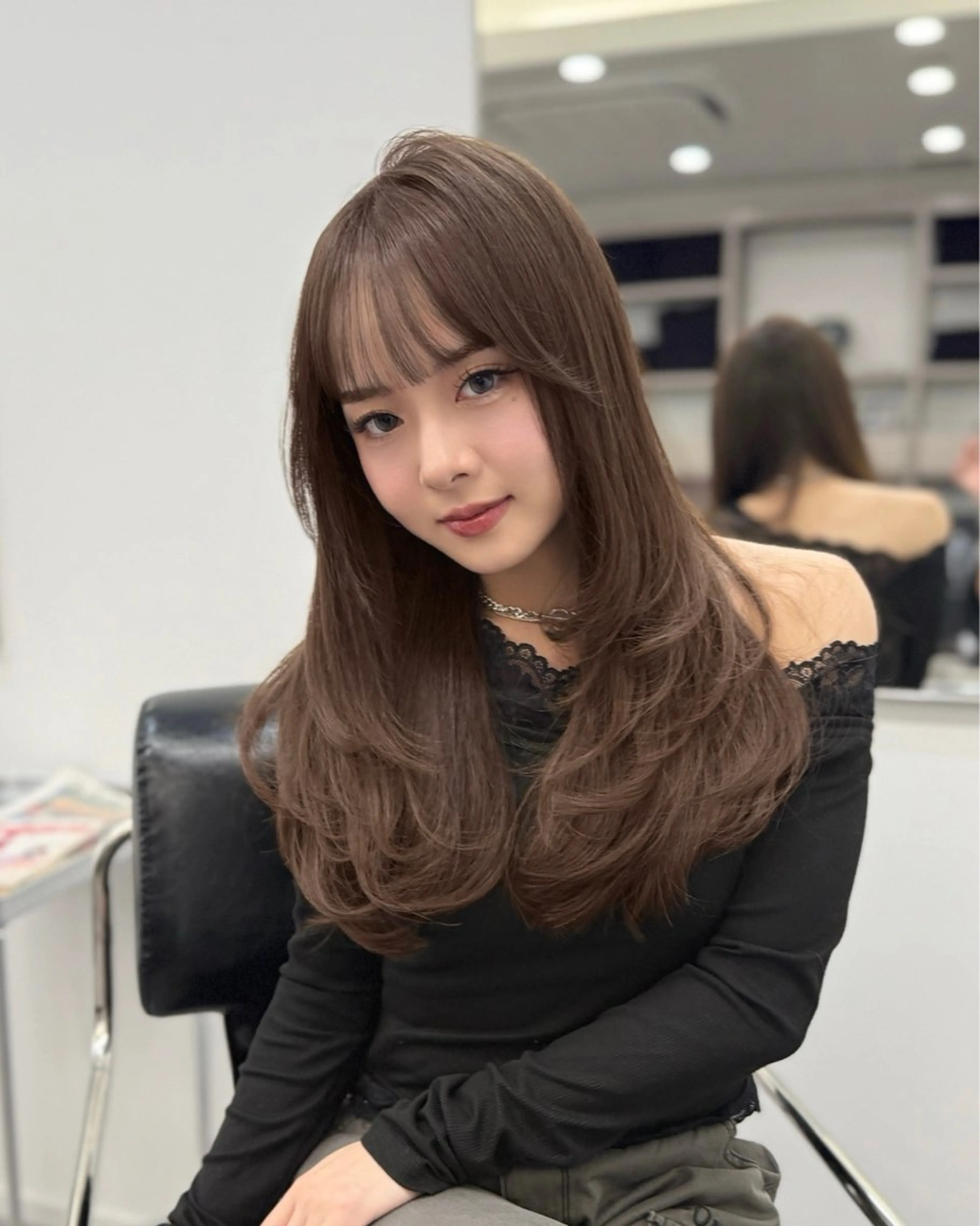 ロング カラー レイヤーカット カット ヘアカラー トリートメント 顔まわり職人🇰🇷 韓国ヘア/KAITOのヘアスタイル