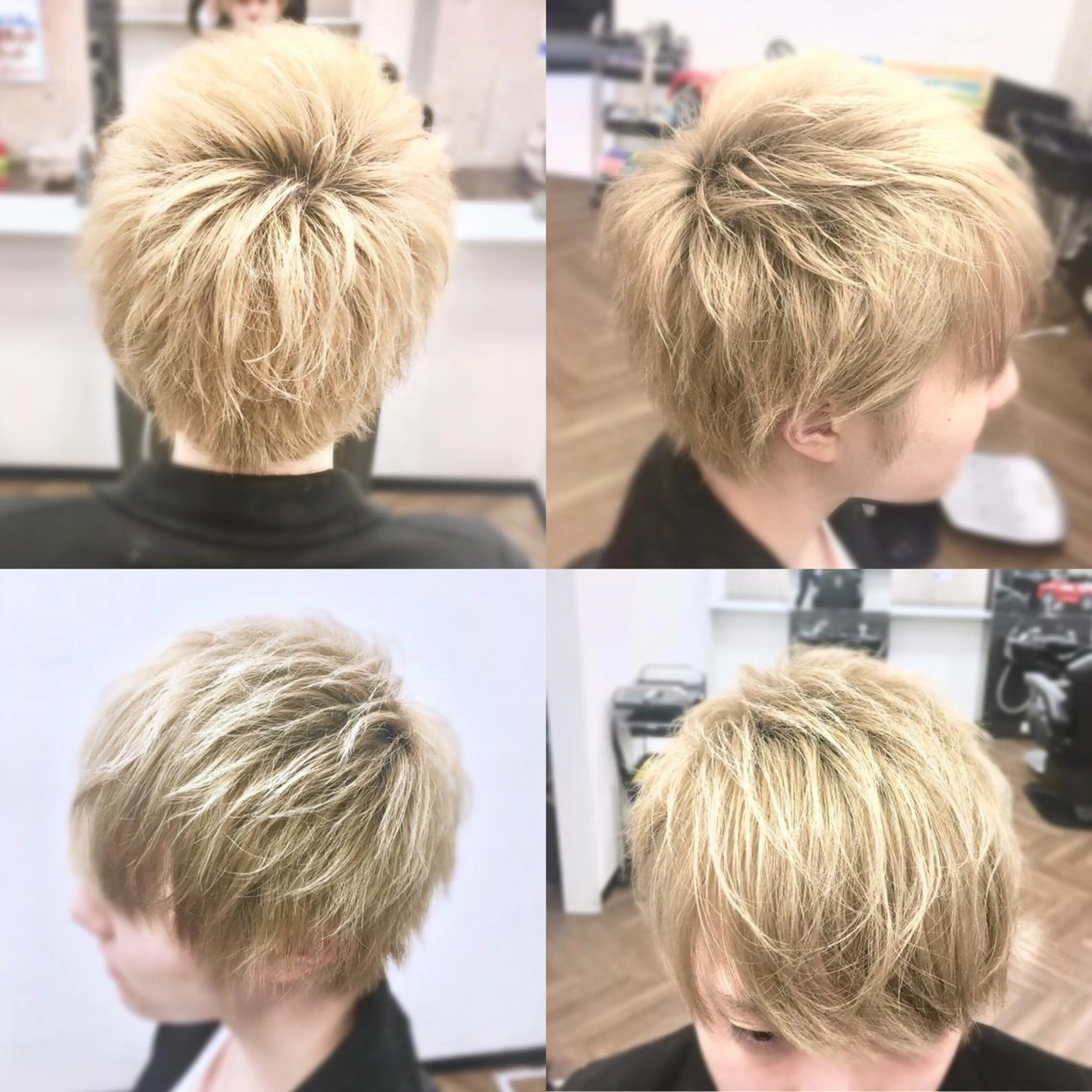 ミディアム カラー メンズ メンズブリーチ マッシュ ベージュカラー ブリーチ ホワイトベージュ 前田賢生 ご新規様はNGのヘアスタイル