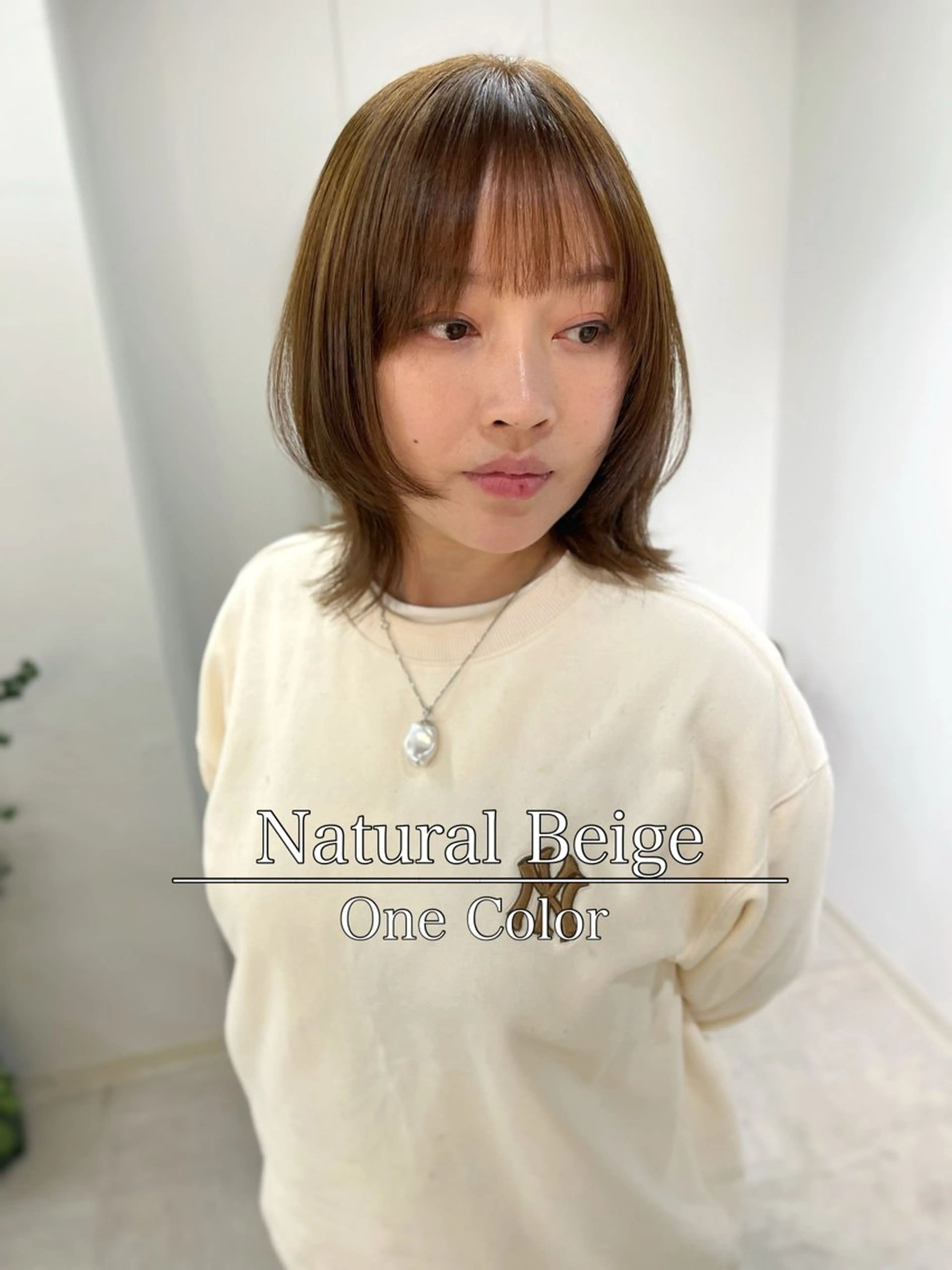 ミディアム カラー ヘアアレンジ 透明感カラー くびれヘア 顔まわりレイヤー 顔周りカット 韓国風ヘア カット ヘアカラー トリートメント ヘッドスパ ヘアセット ®️レイヤー/透明感 カラー/星野六三四のヘアスタイル