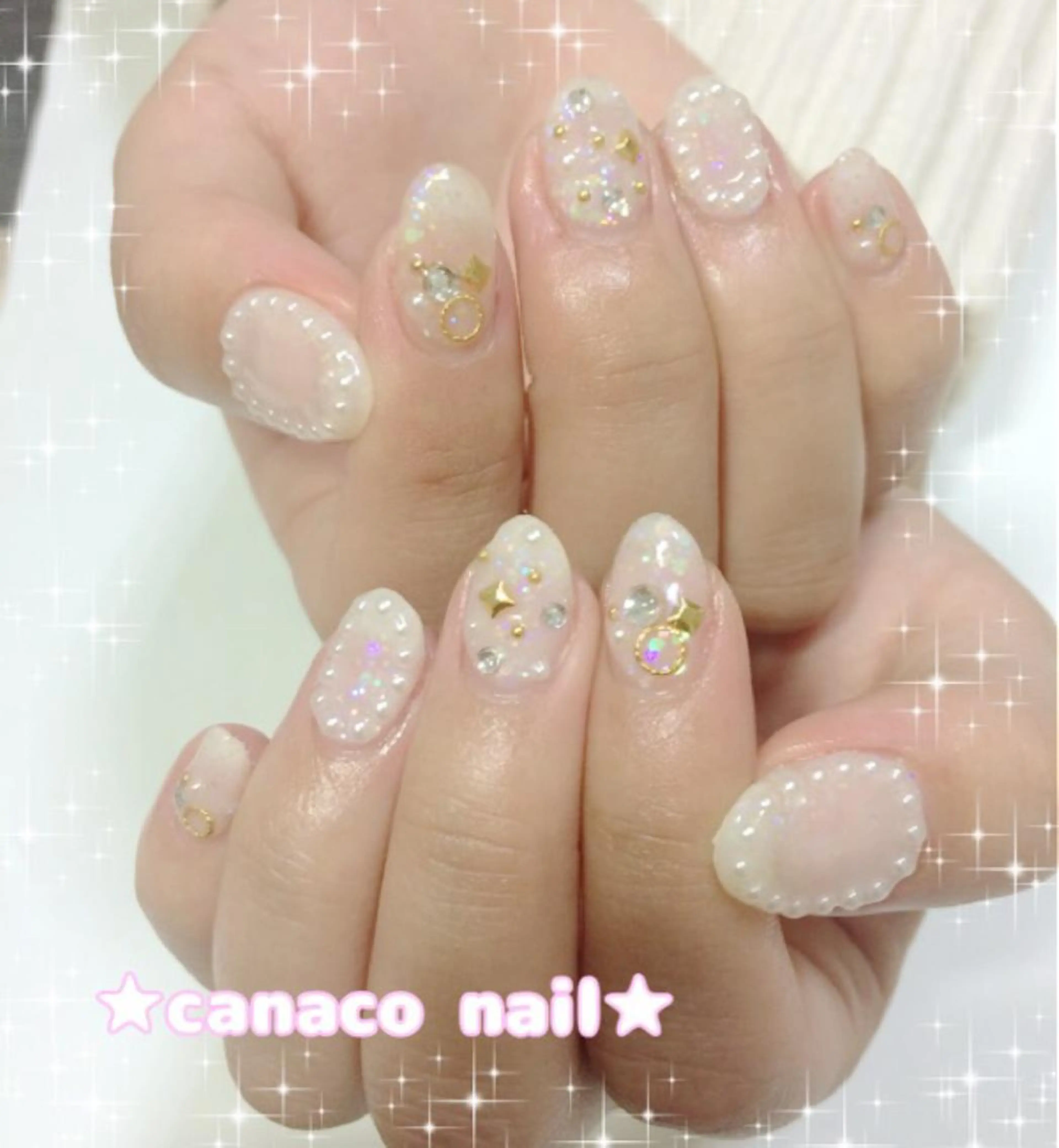ネイル アートネイル ジェルネイル パラジェル ストーンネイル ハンドネイル ハンドケア Felice所属・ベテランネイル cnc  nailのネイルデザイン