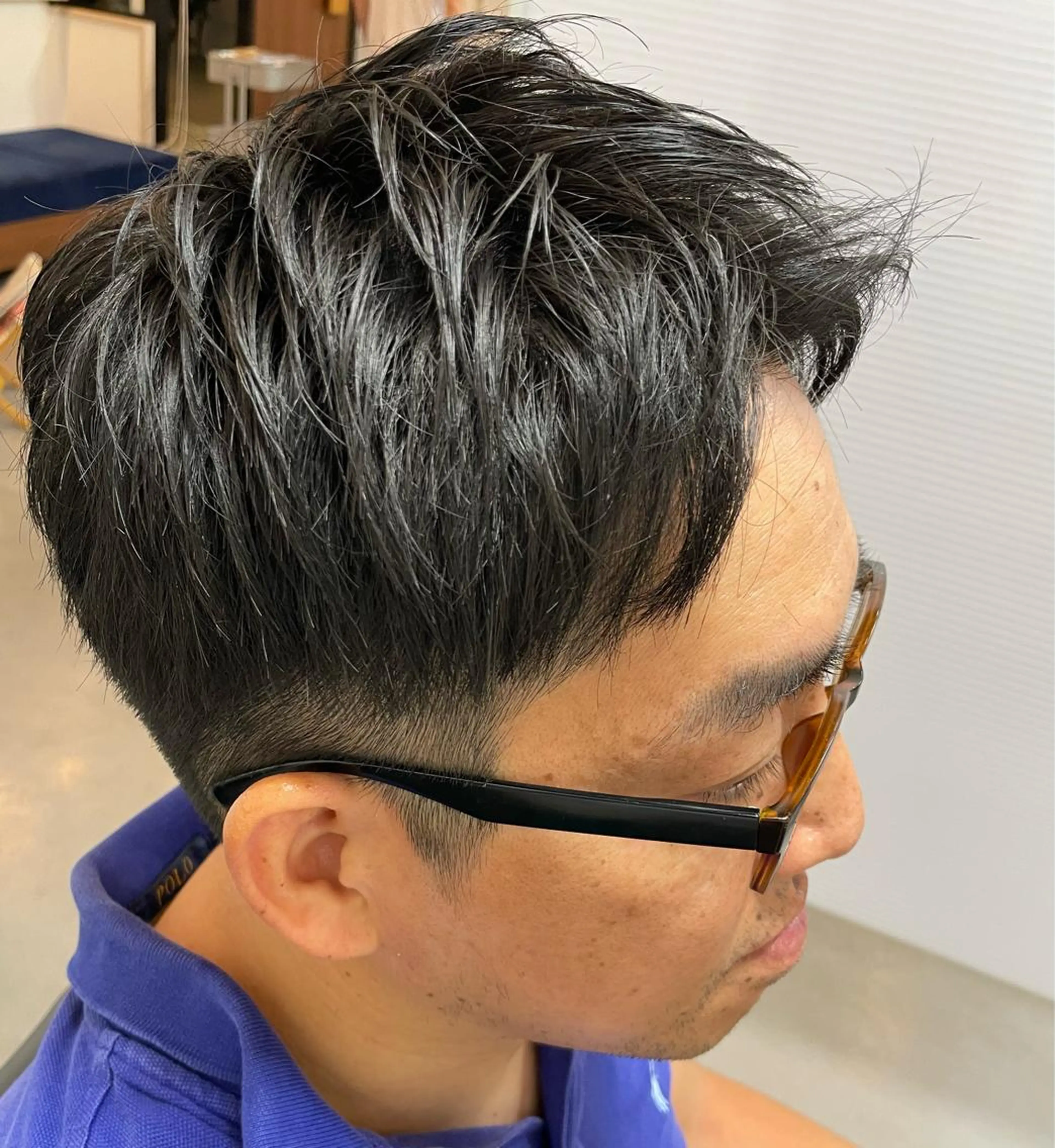 ショート メンズ アップバング ツーブロック ショートヘア ヘアーサロンアヤタ野田店所属・水島 脩のヘアスタイル