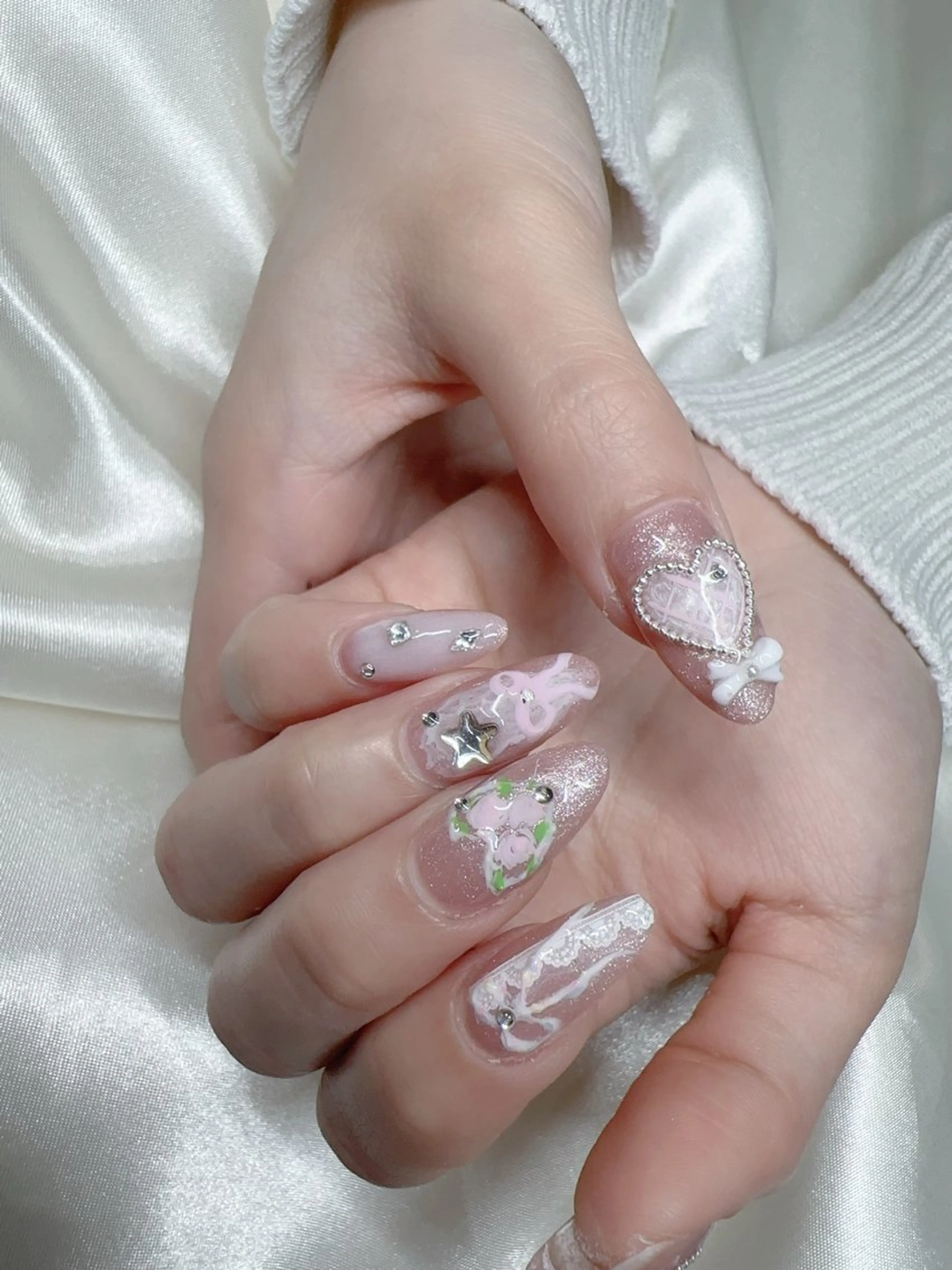 ネイル 長さ出し 持ち込み ネイルチップ ハンドネイル ROSE ANA CHUO 本川越のネイルデザイン