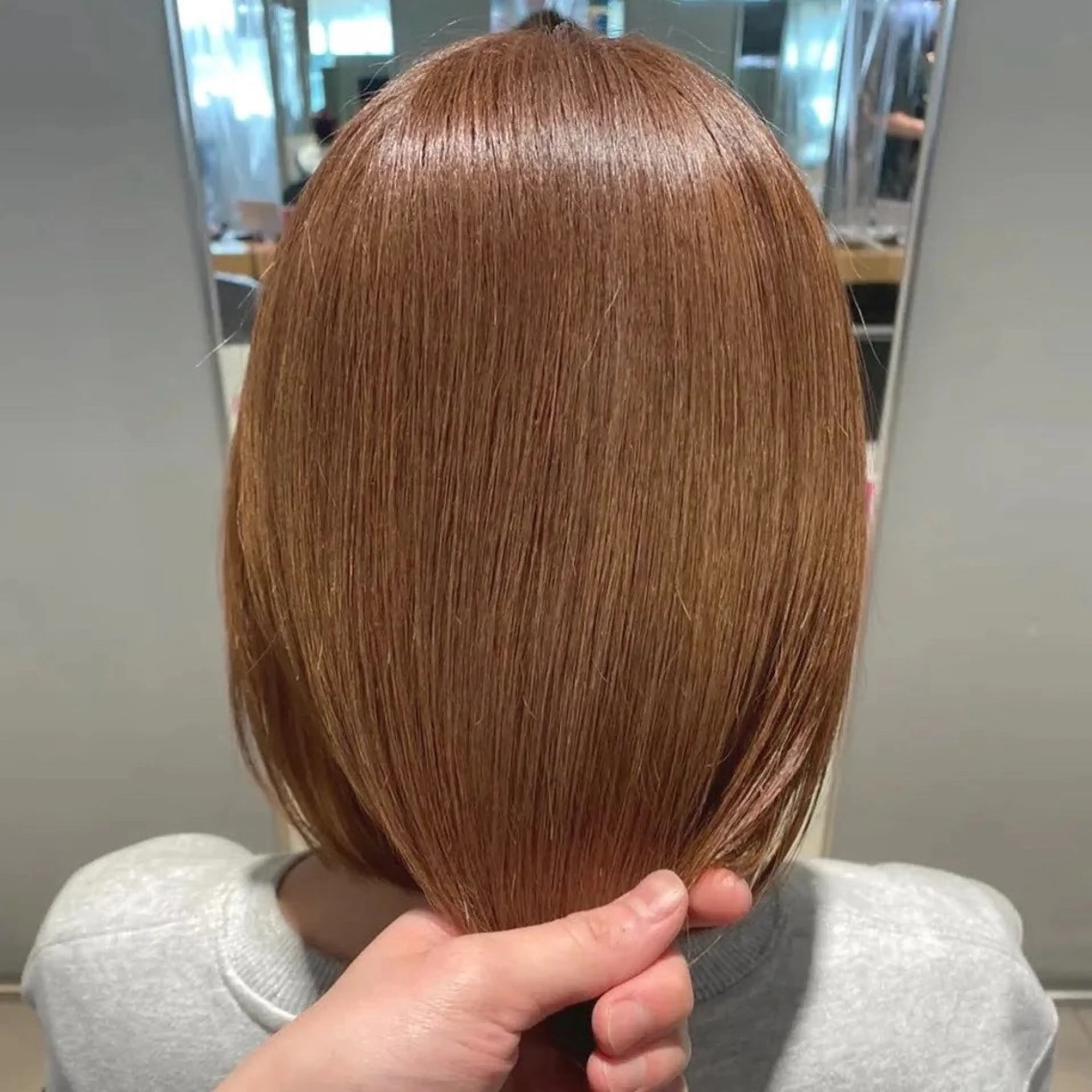 ミディアム 縮毛矯正 髪質改善Lee京橋 上山裕生のヘアスタイル