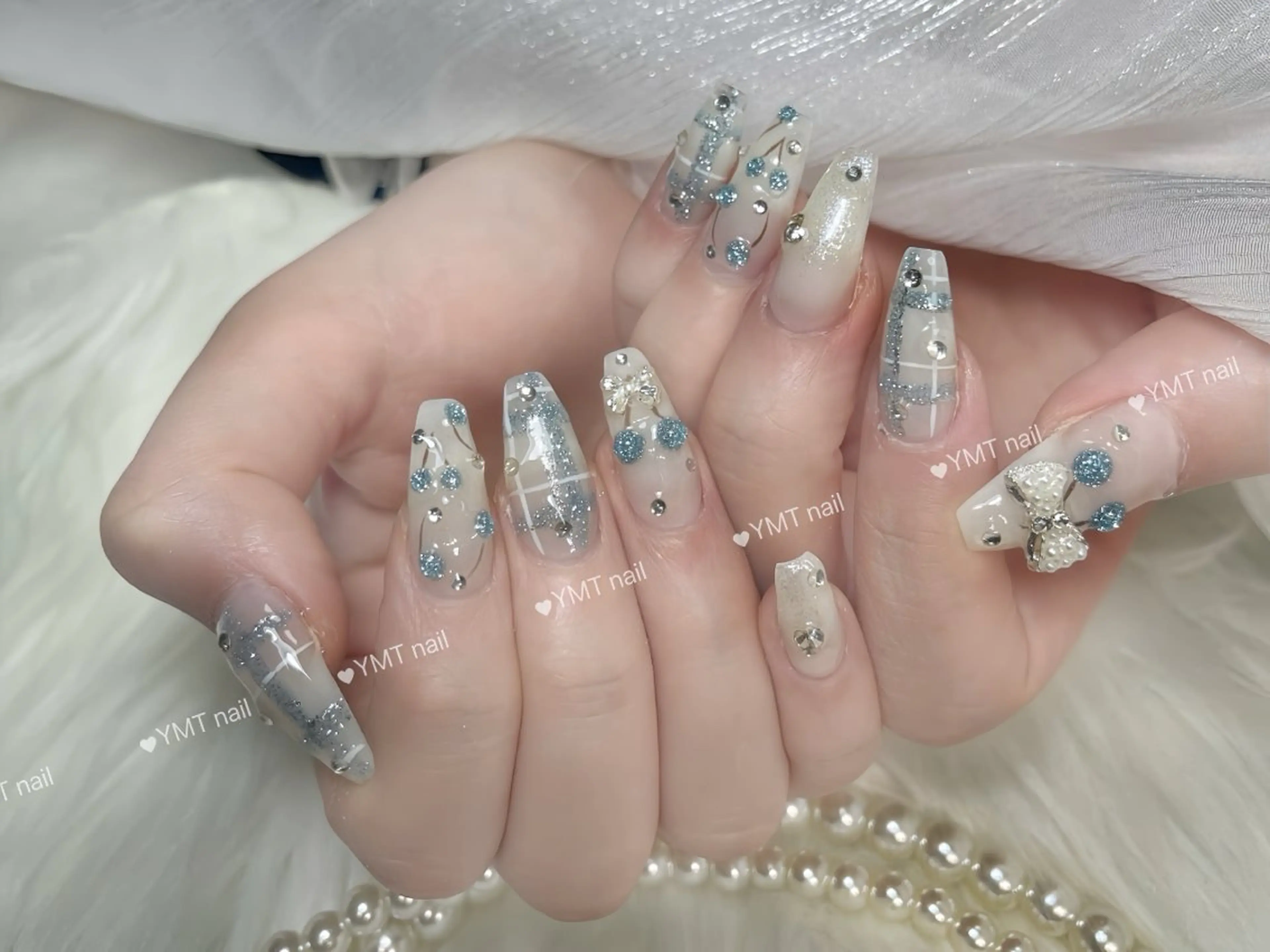 ネイル 長さ出し フットネイル ジェルネイル 韓国ネイル マグネットネイル ハンドネイル YMT． NailStudioのネイルデザイン