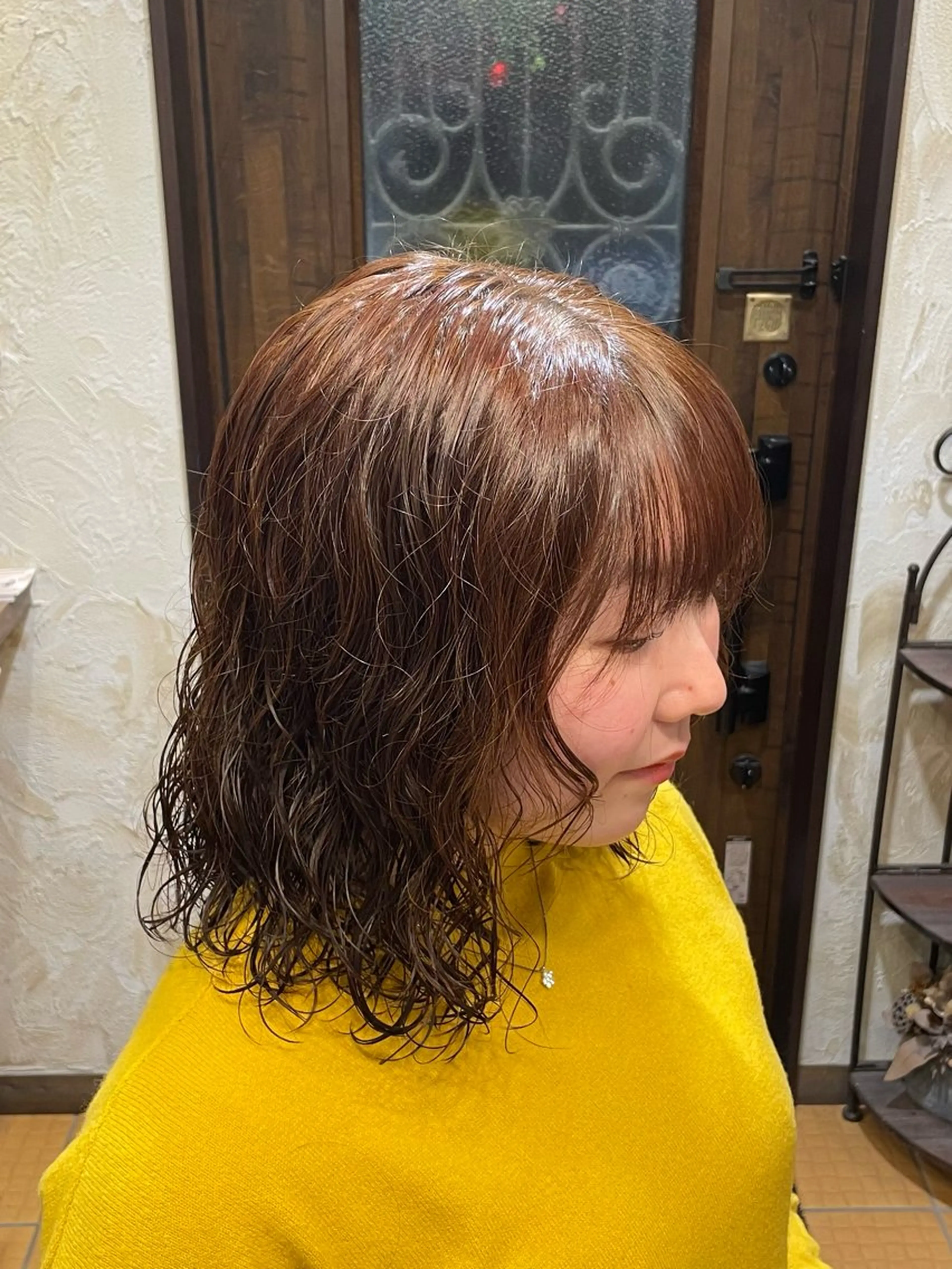 ミディアム パーマ ヘアアレンジ ミディアムパーマ カット パーマ 小野寺祐希人 Calbariのヘアスタイル