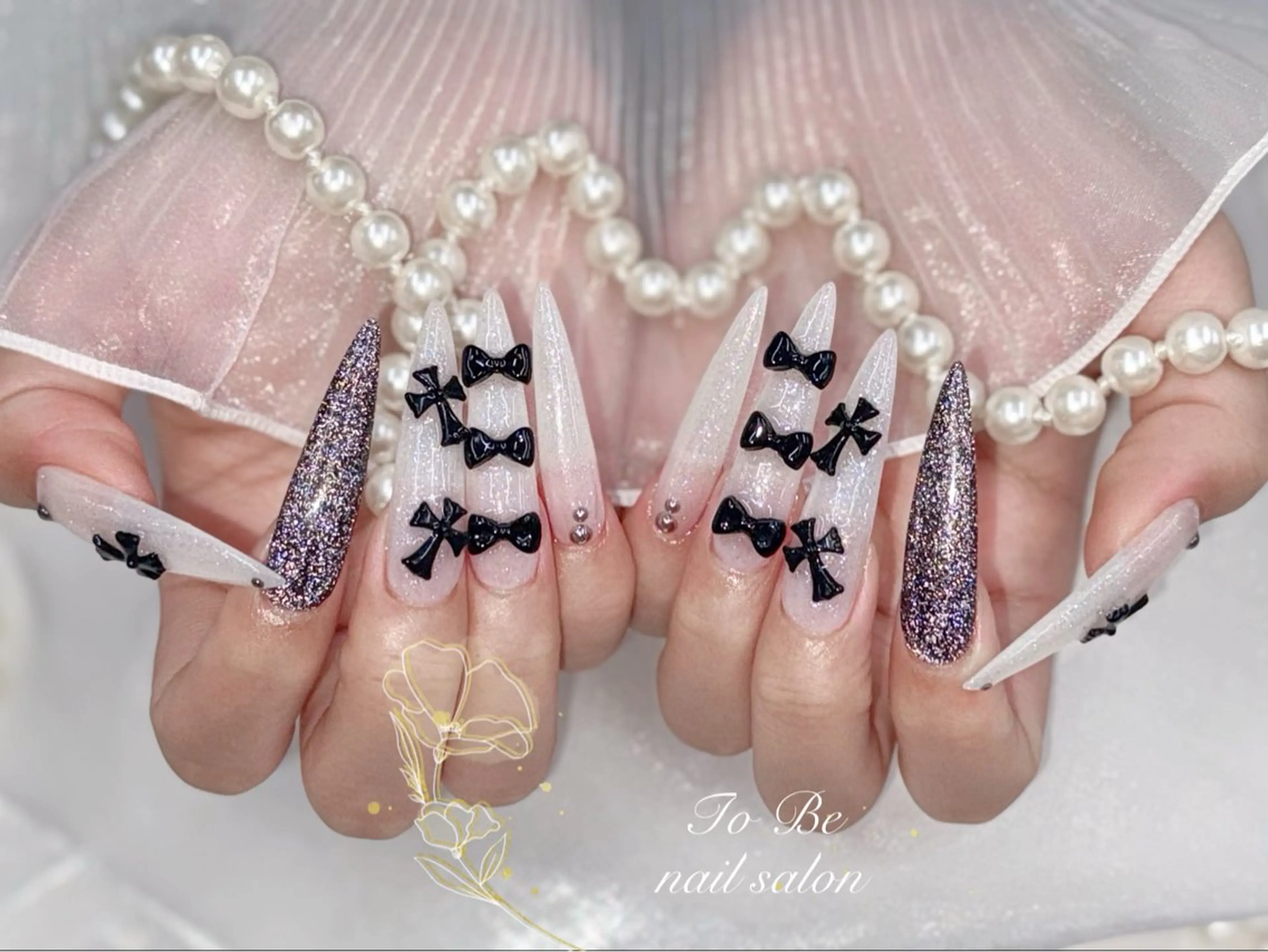 ロング ハンドネイル Nail Salon To Be珈月のネイルデザイン