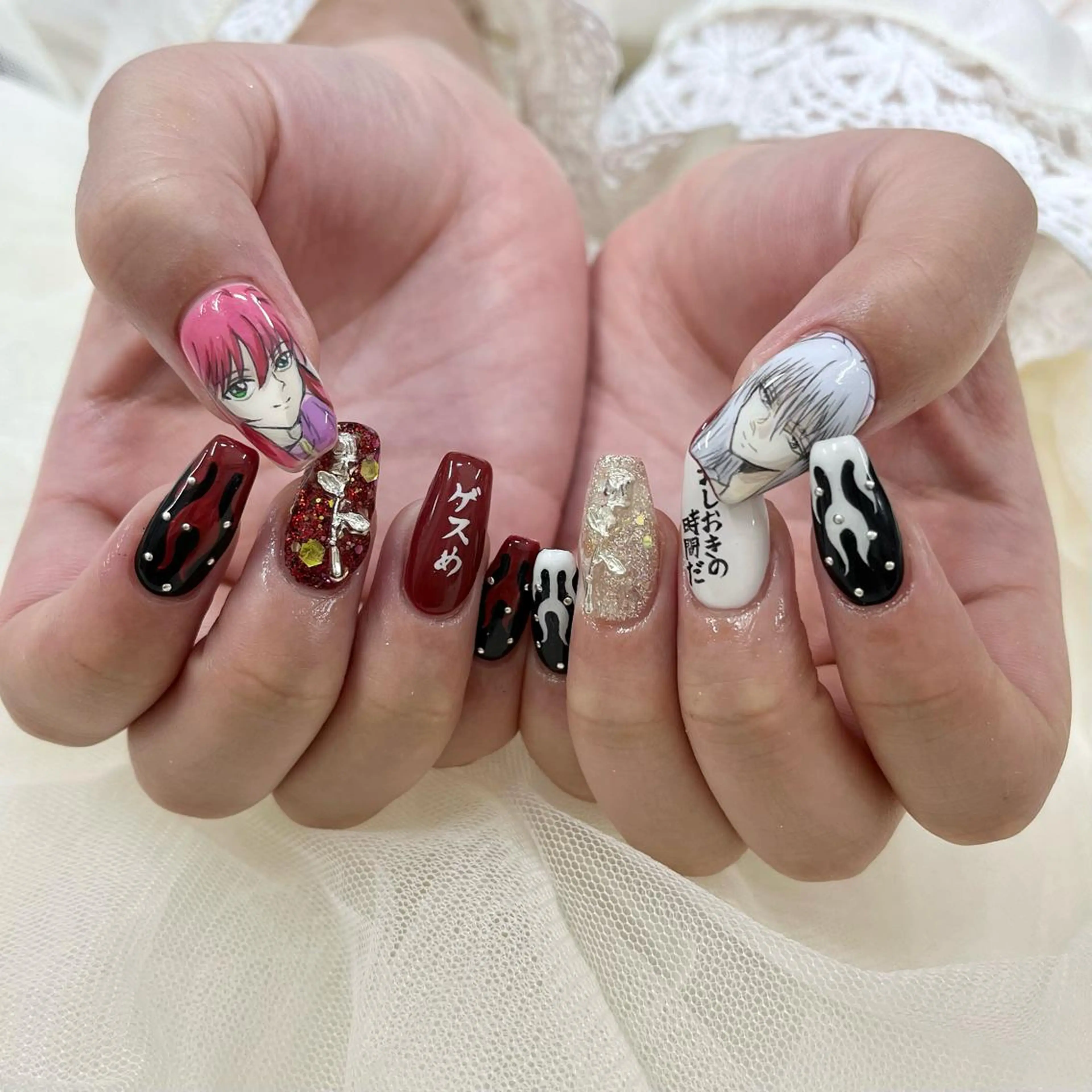 セミロング ハンドネイル 池袋痛ネイル Nok. 渡辺のネイルデザイン