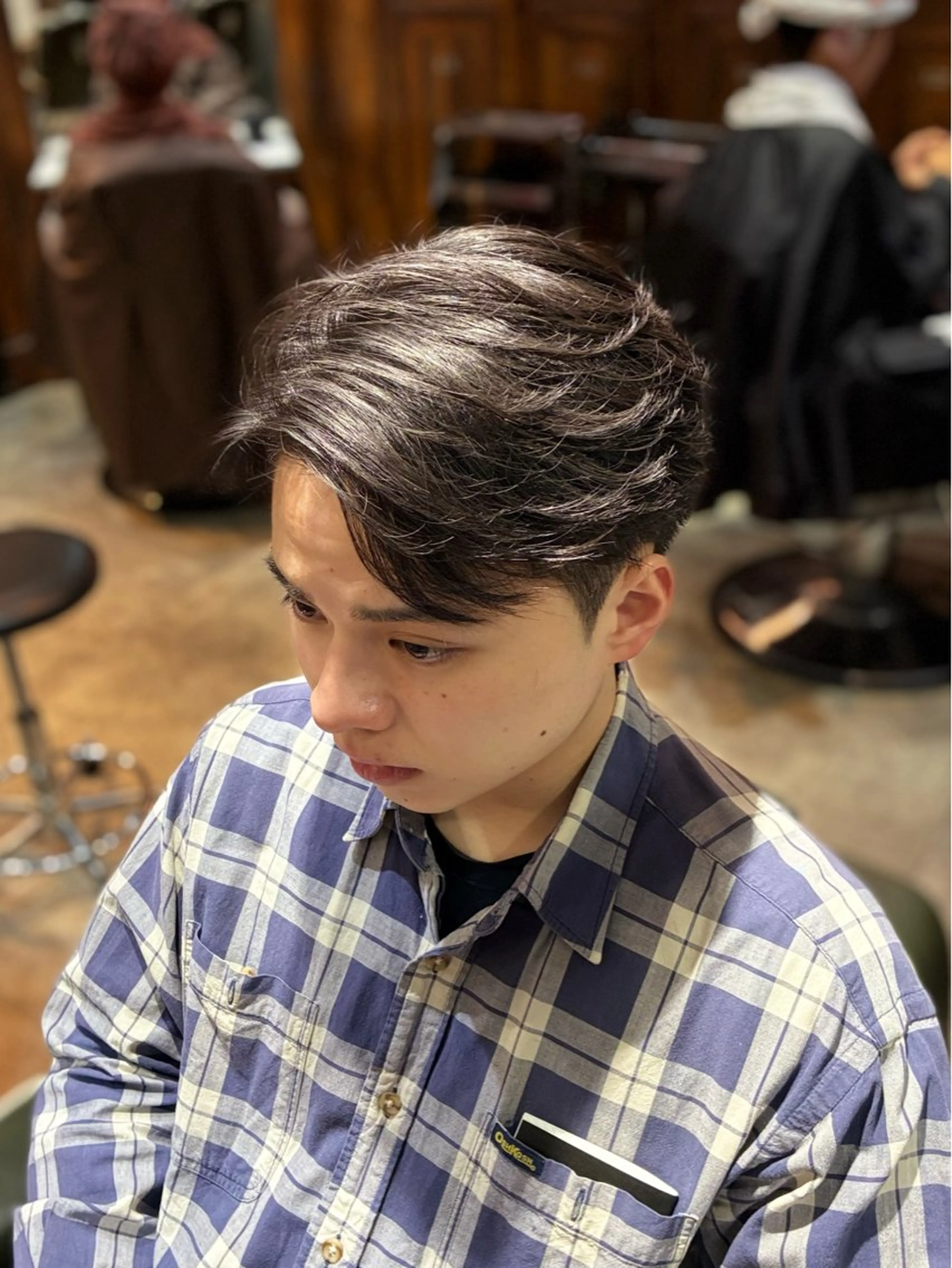 ミディアム パーマ メンズ ミディアムパーマ フェザーパーマ メンズパーマ カット パーマ Salon de L&R所属・メンズ特化 翔平のヘアスタイル