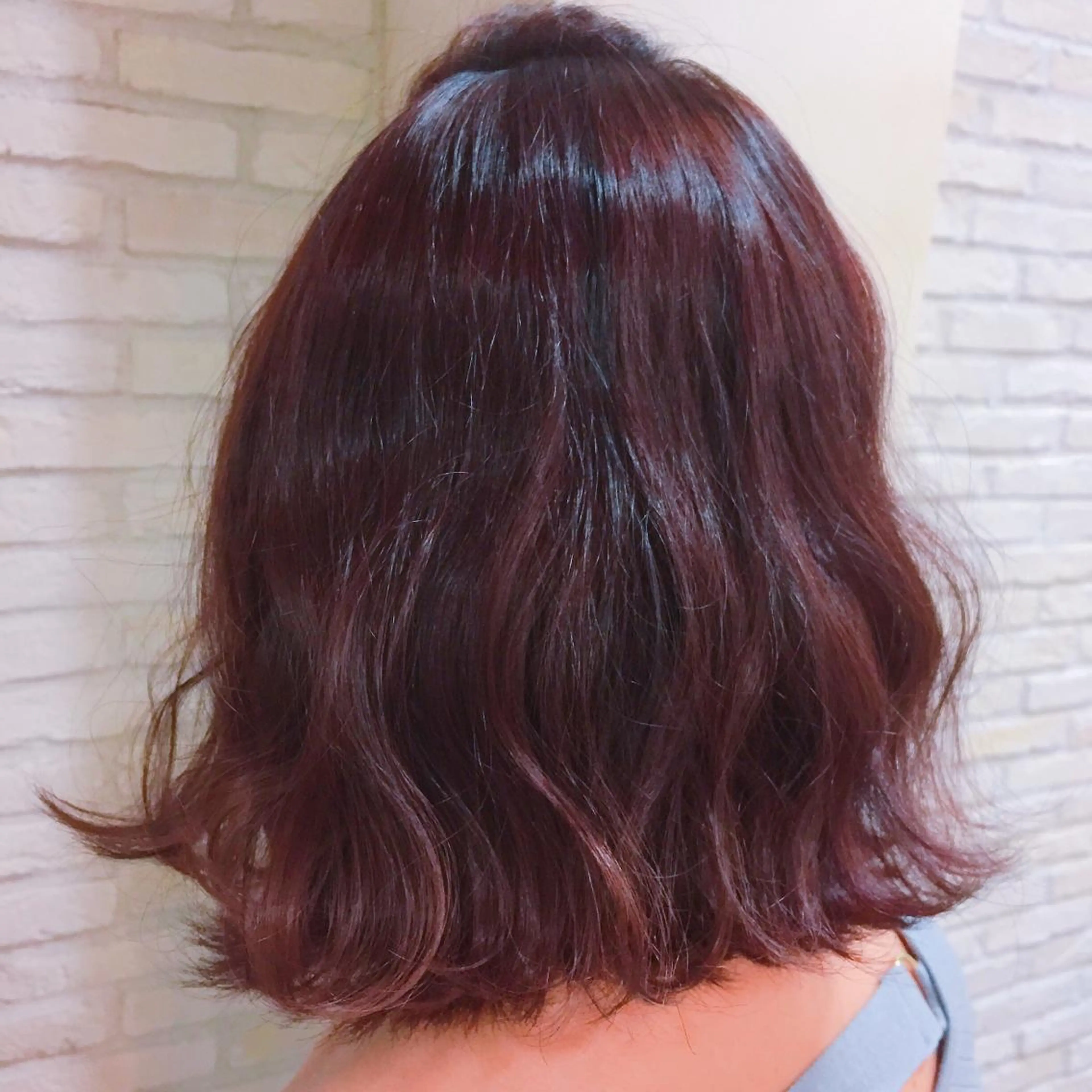ミディアム カラー レッドカラー オルチャンヘア HAUS 片山みほのヘアスタイル