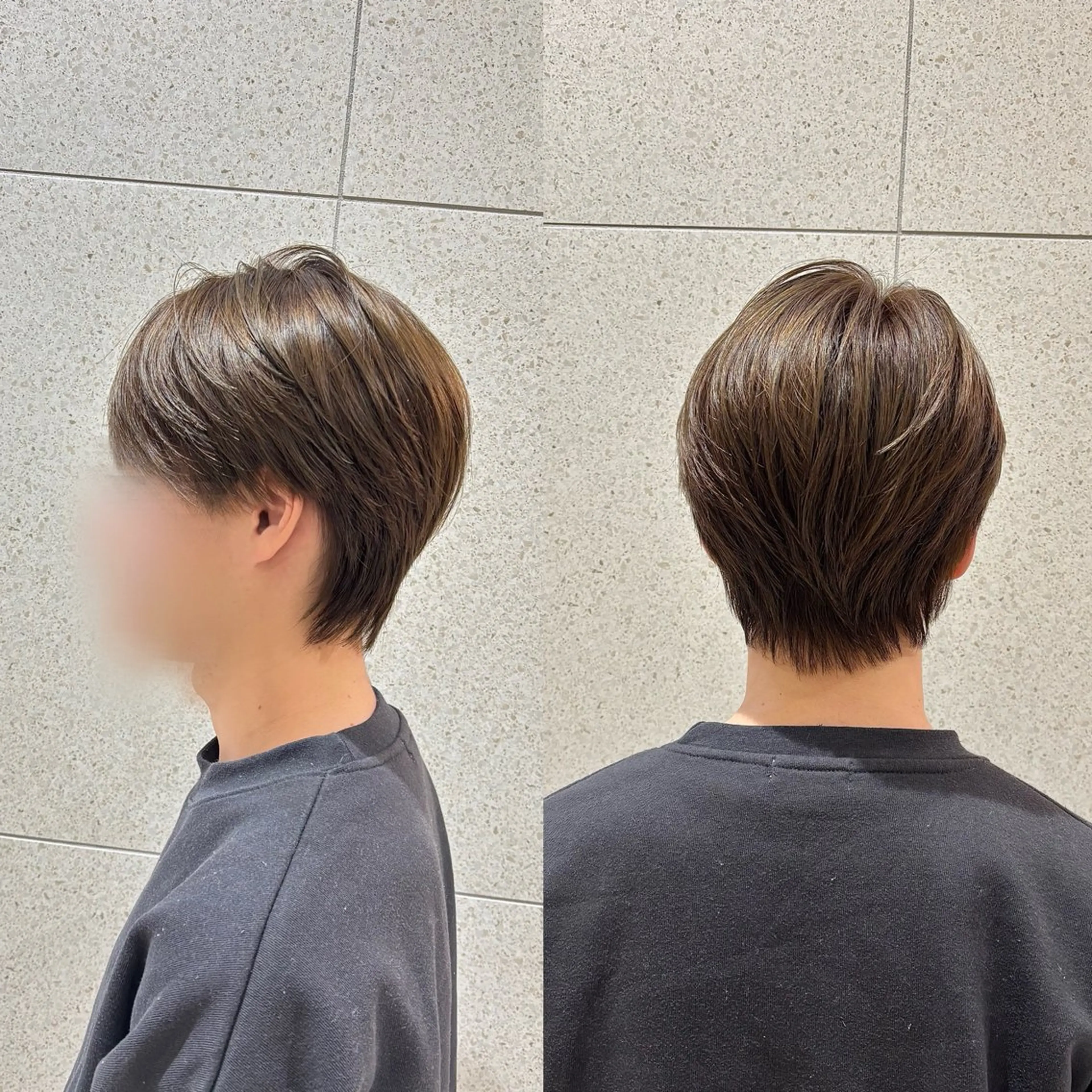 カラー メンズ メンズ韓国風 マッシュ シースルーマッシュ ベージュカラー オリーブベージュ 岩澤 帆空斗のヘアスタイル