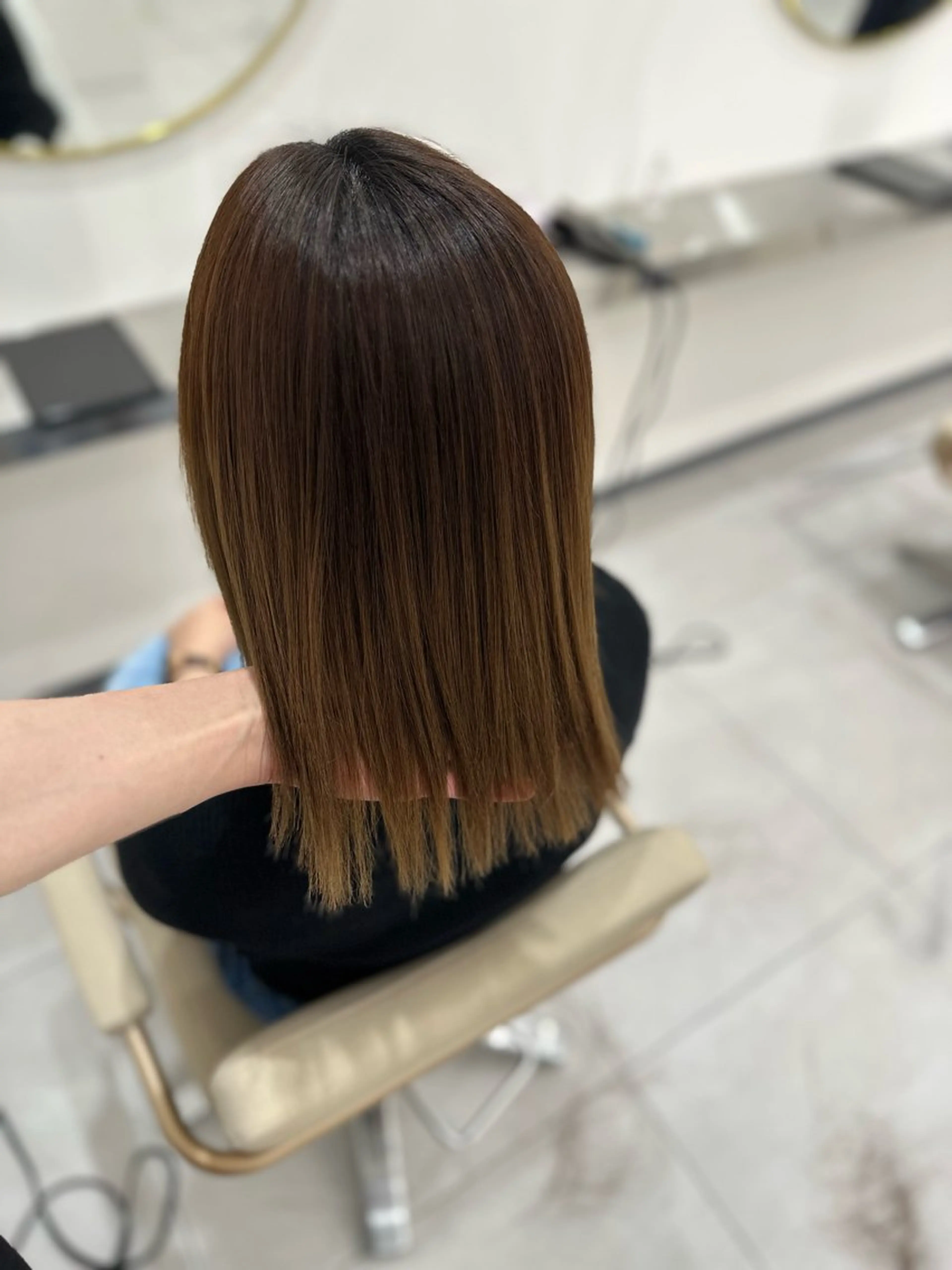 ミディアム 酸性ストレート カット 縮毛矯正 トリートメント oyama /髪質改善🌻のヘアスタイル