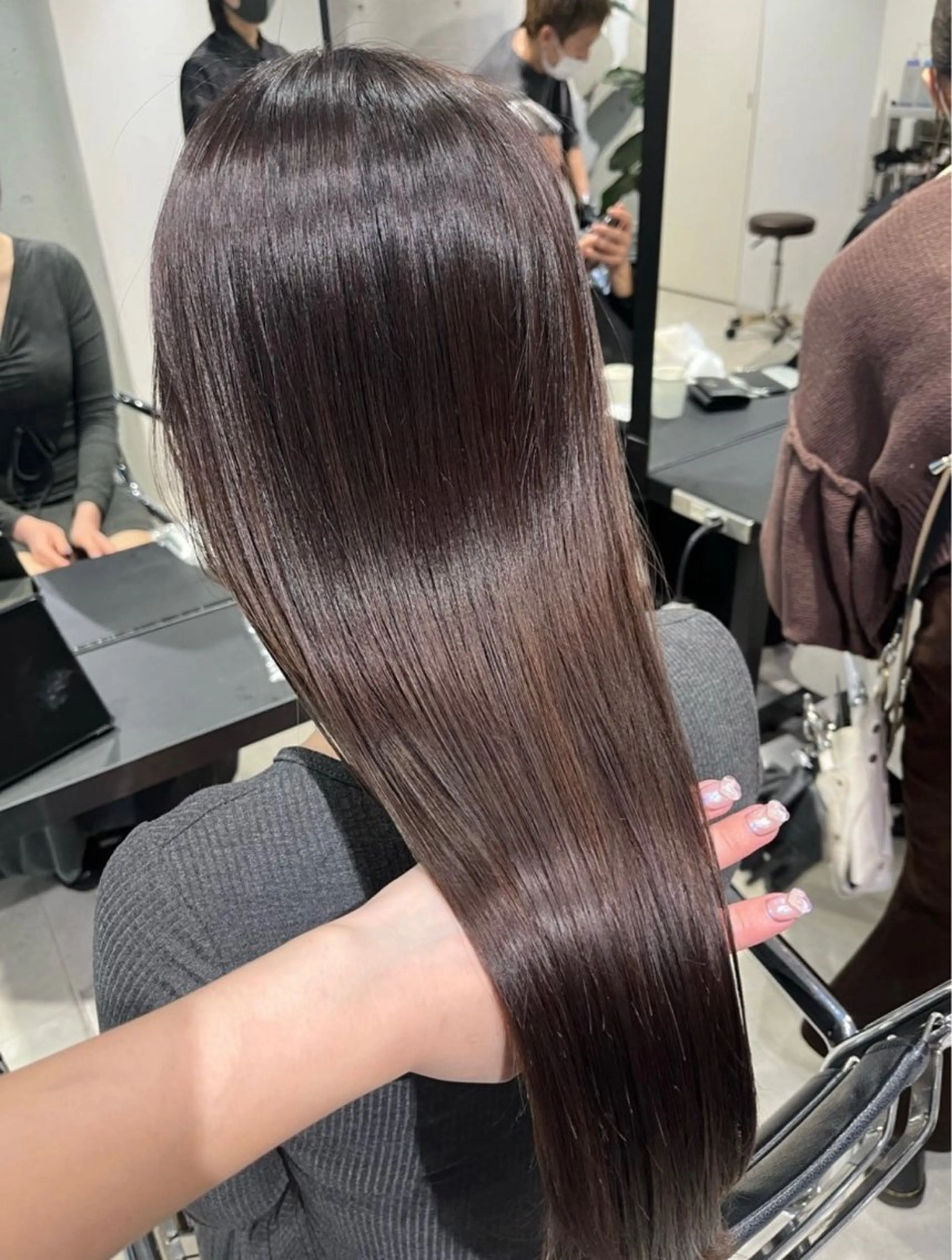 セミロング カラー パーマ ヘアアレンジ カット ヘアカラー トリートメント ヘッドスパ ヘアセット 透明感/オリーブ/ グレージュ/YUKAのヘアスタイル