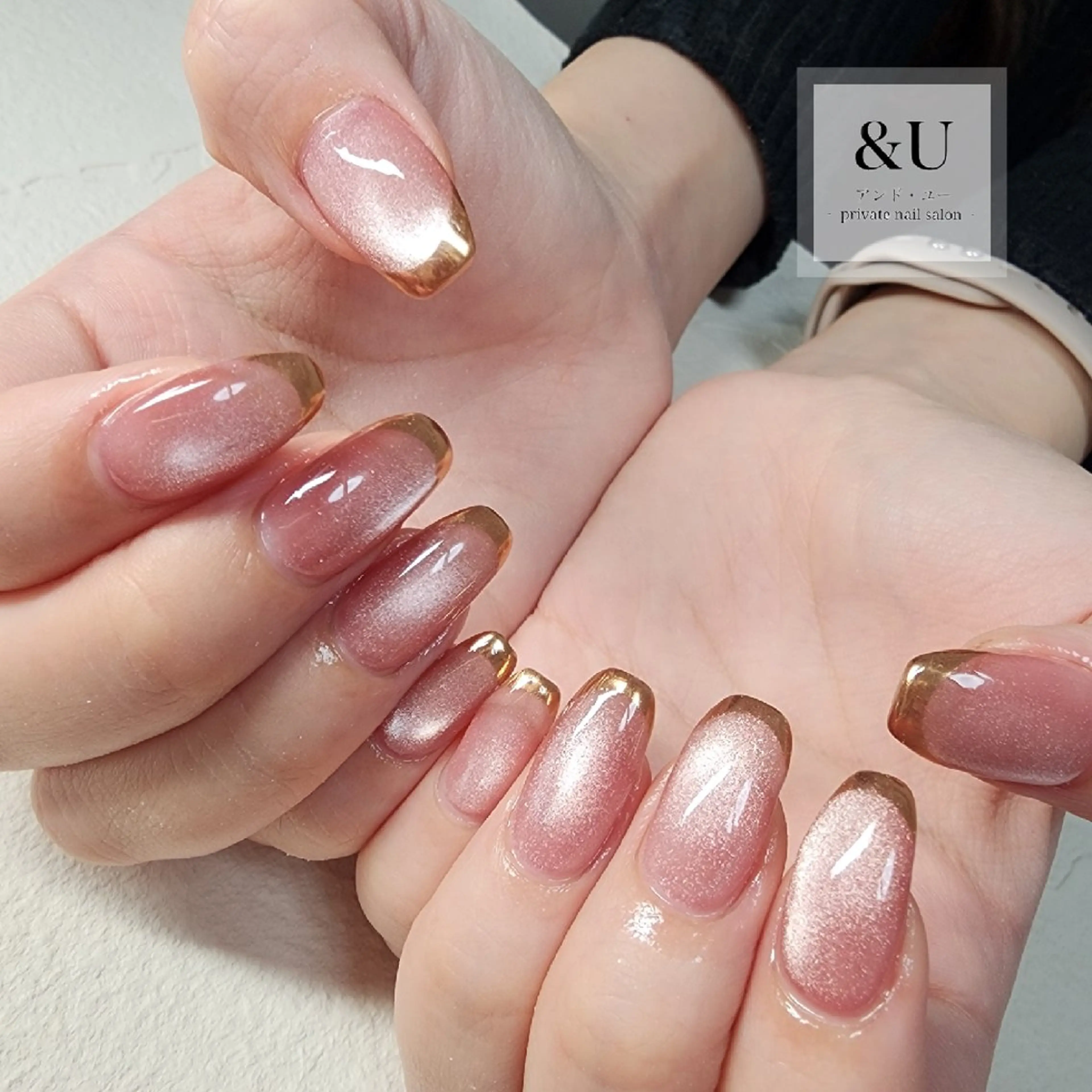 ネイル フレンチネイル ジェルネイル ロングネイル マグネットネイル ミラーネイル ハンドネイル ＆Ｕ (アンド・ユー)のネイルデザイン