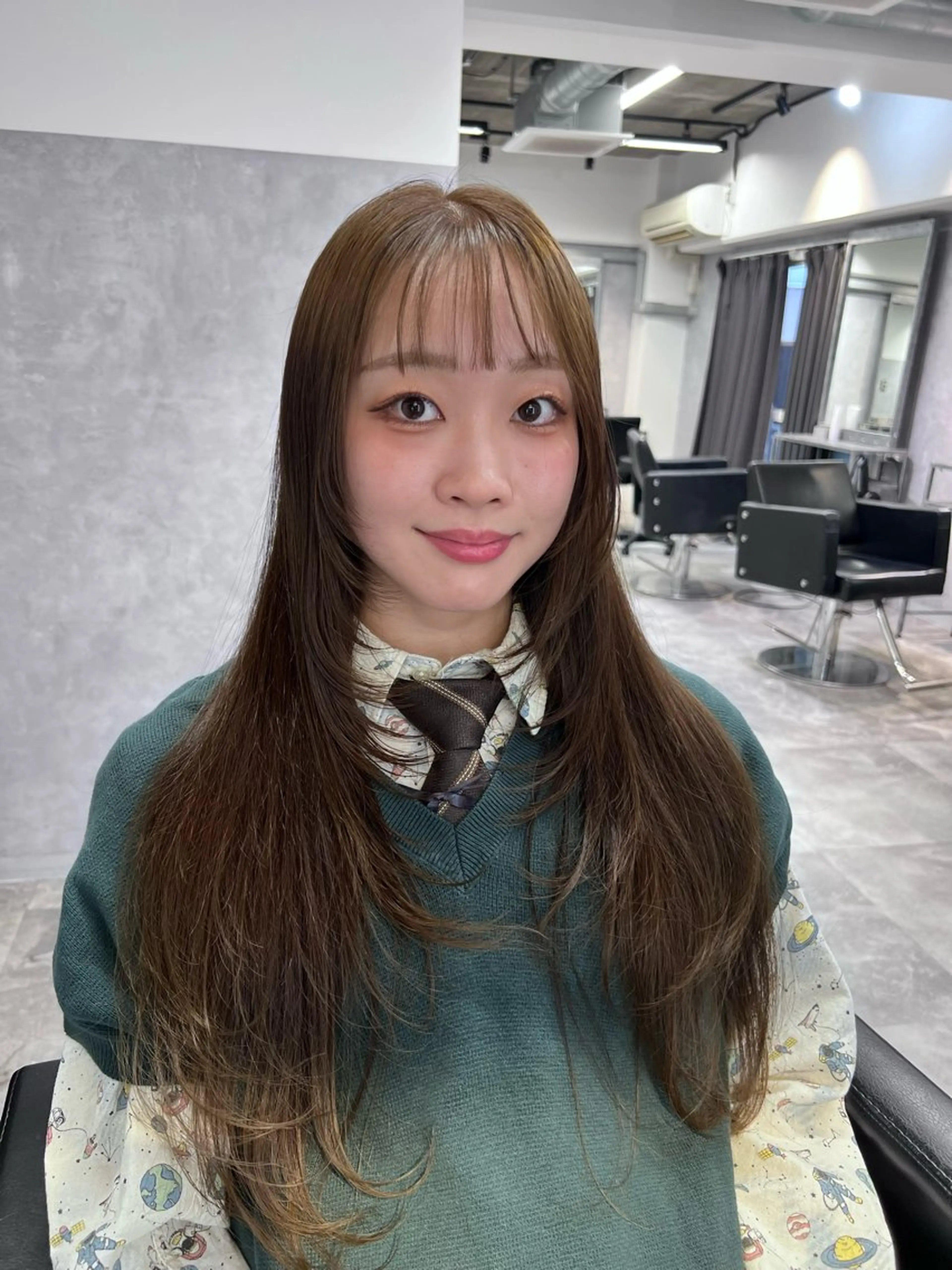 ロング 顔周りカット レイヤーカット カット ヘアセット 透明感/レイヤー 🇰🇷tomonaのヘアスタイル