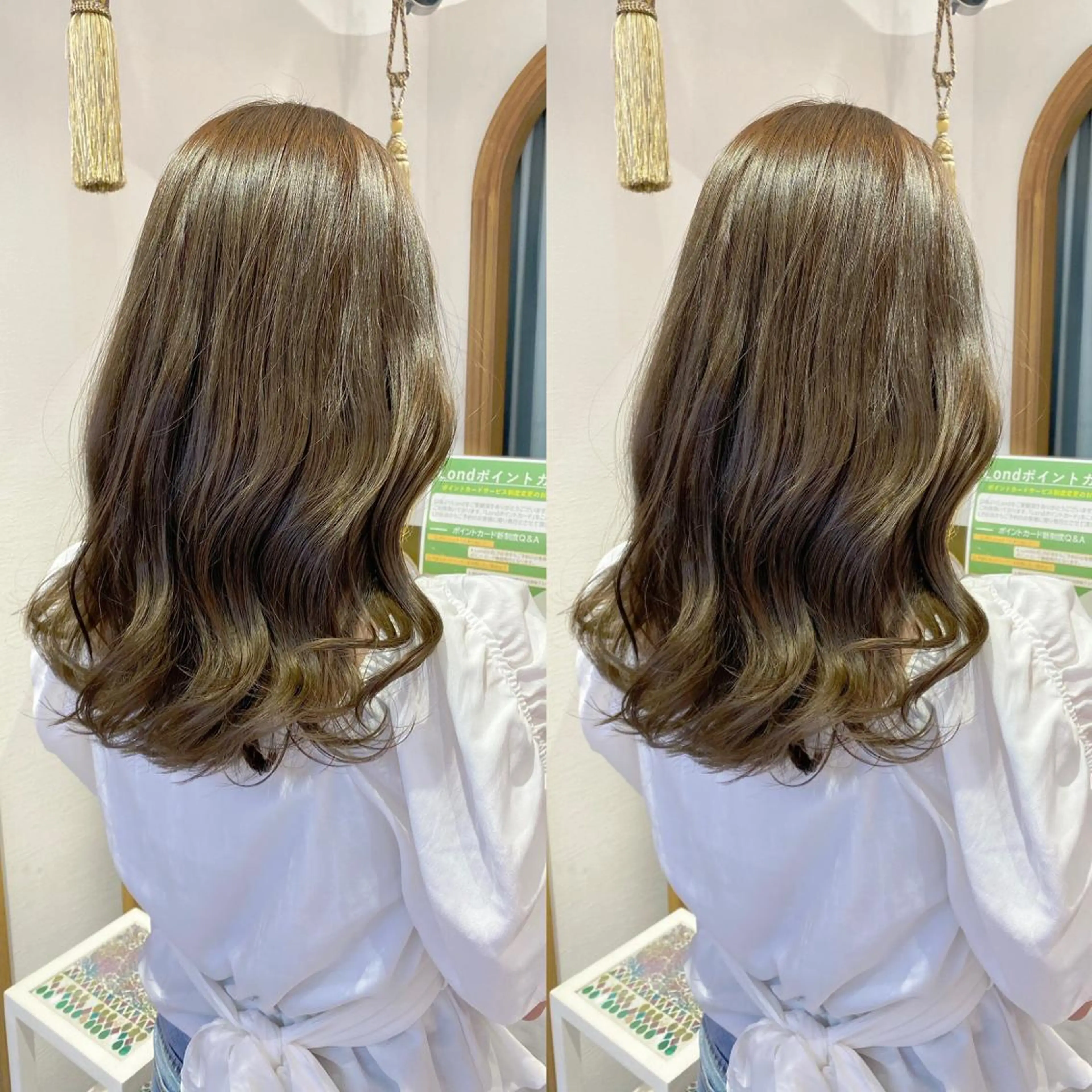 ミディアム カット ヘアカラー トリートメント レイヤーカット /透明感カラー西田のヘアスタイル