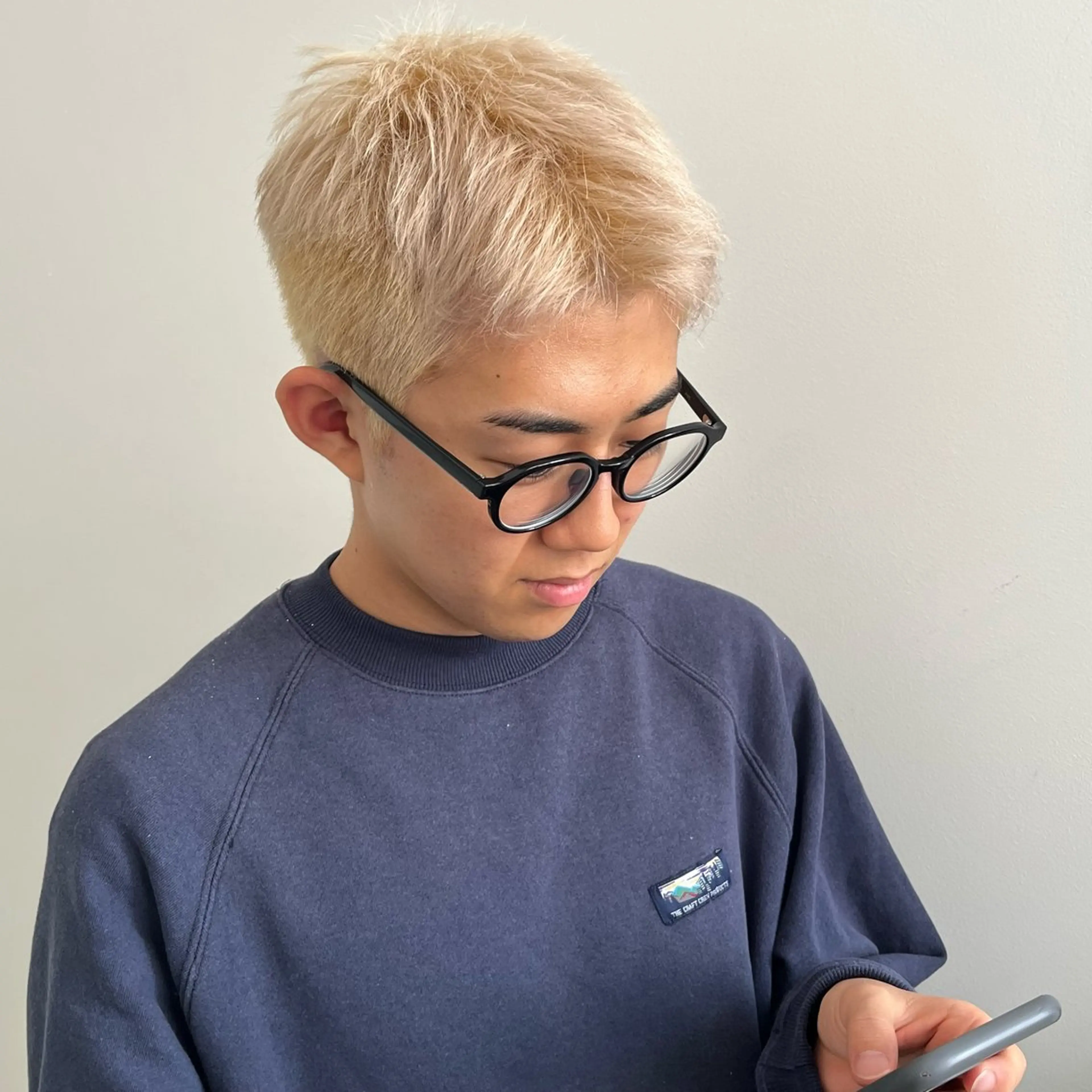 ショート カラー メンズ ヘアカラー メンズパーマ/ メッシュ📍ユリのヘアスタイル