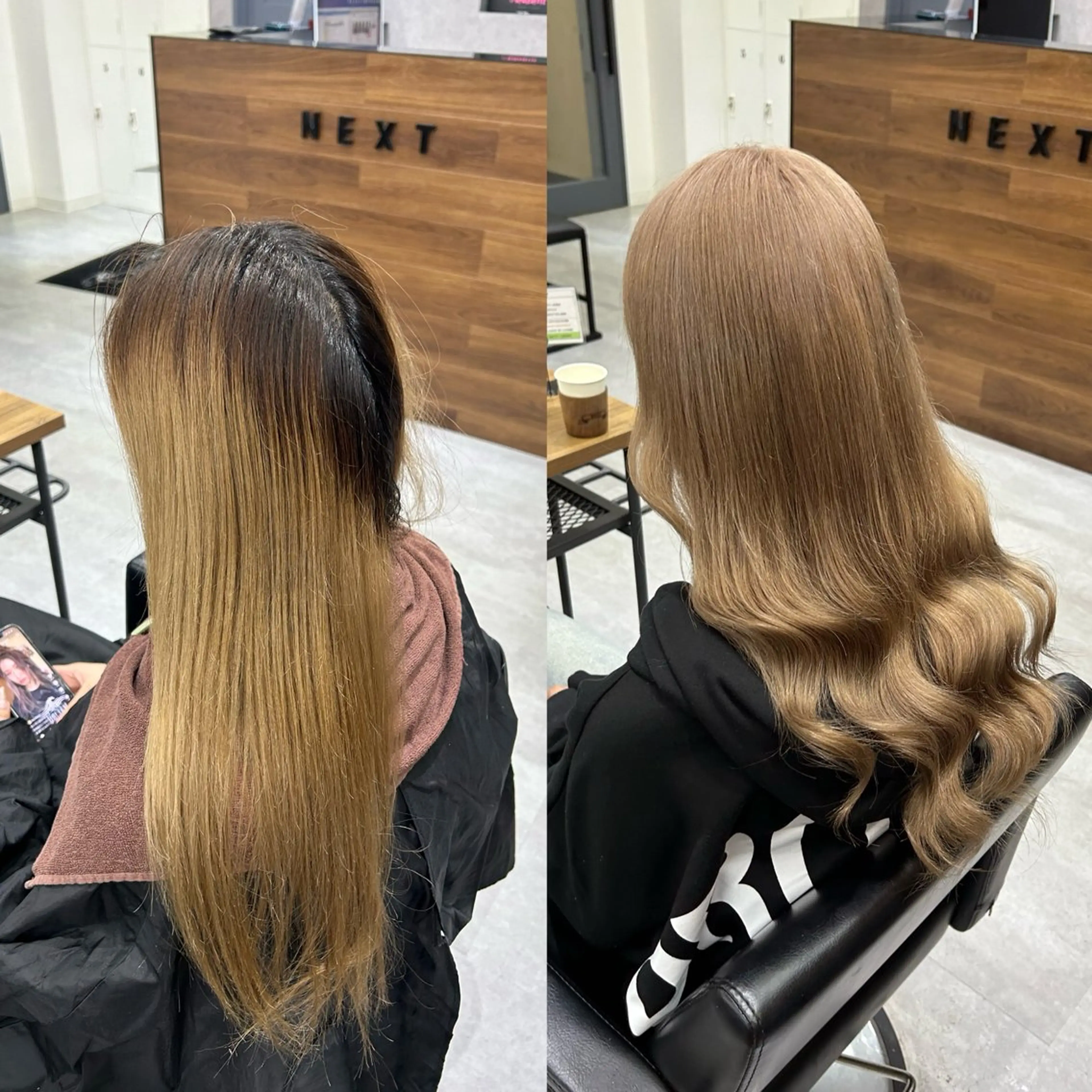 ロング カラー ベージュカラー ミルクティーベージュ ロング ヘアカラー ENA💗NEXT /ハイトーンエクステのヘアスタイル