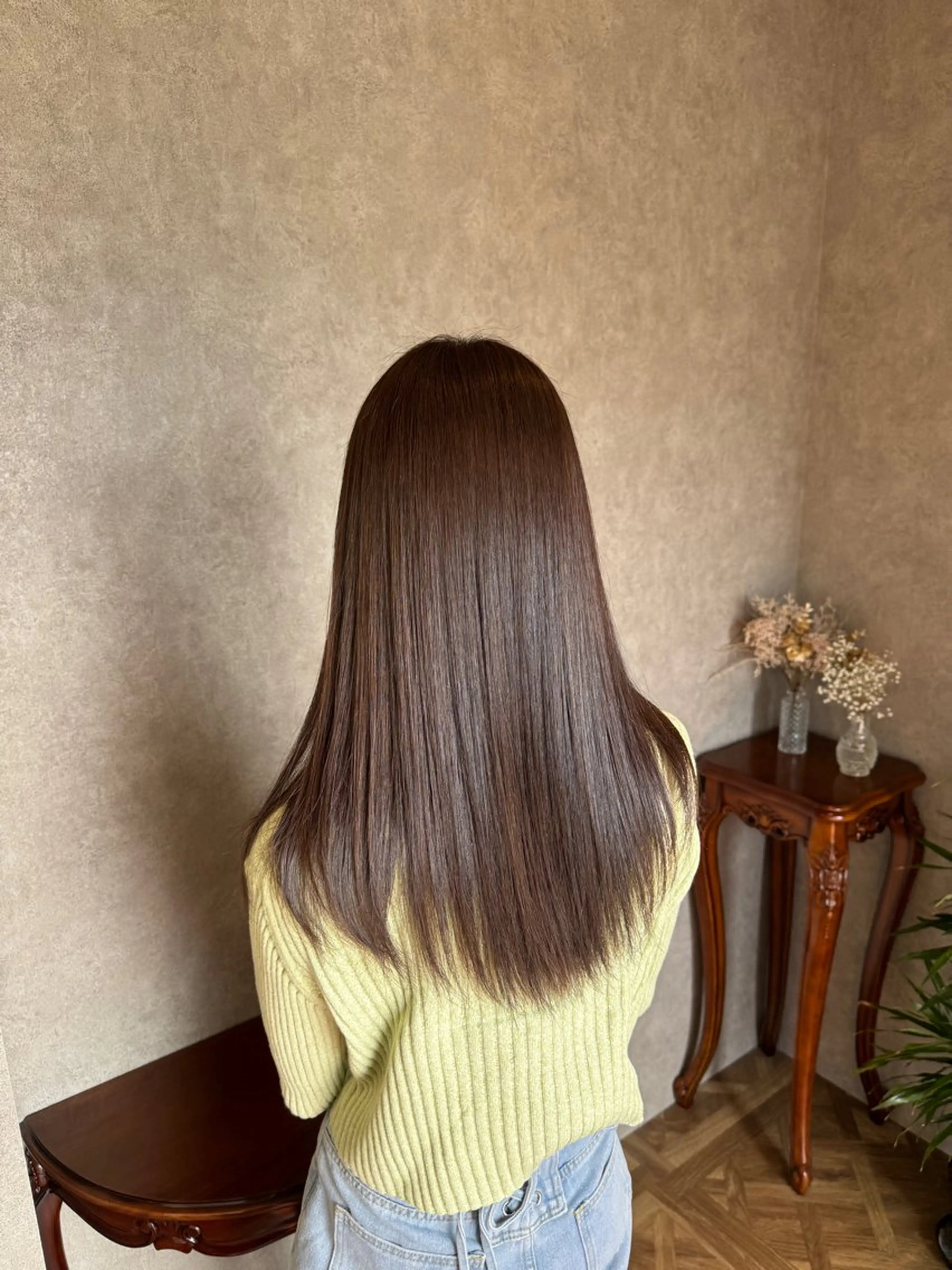 セミロング カラー カット ヘアカラー トリートメント 見奈美 凜のヘアスタイル