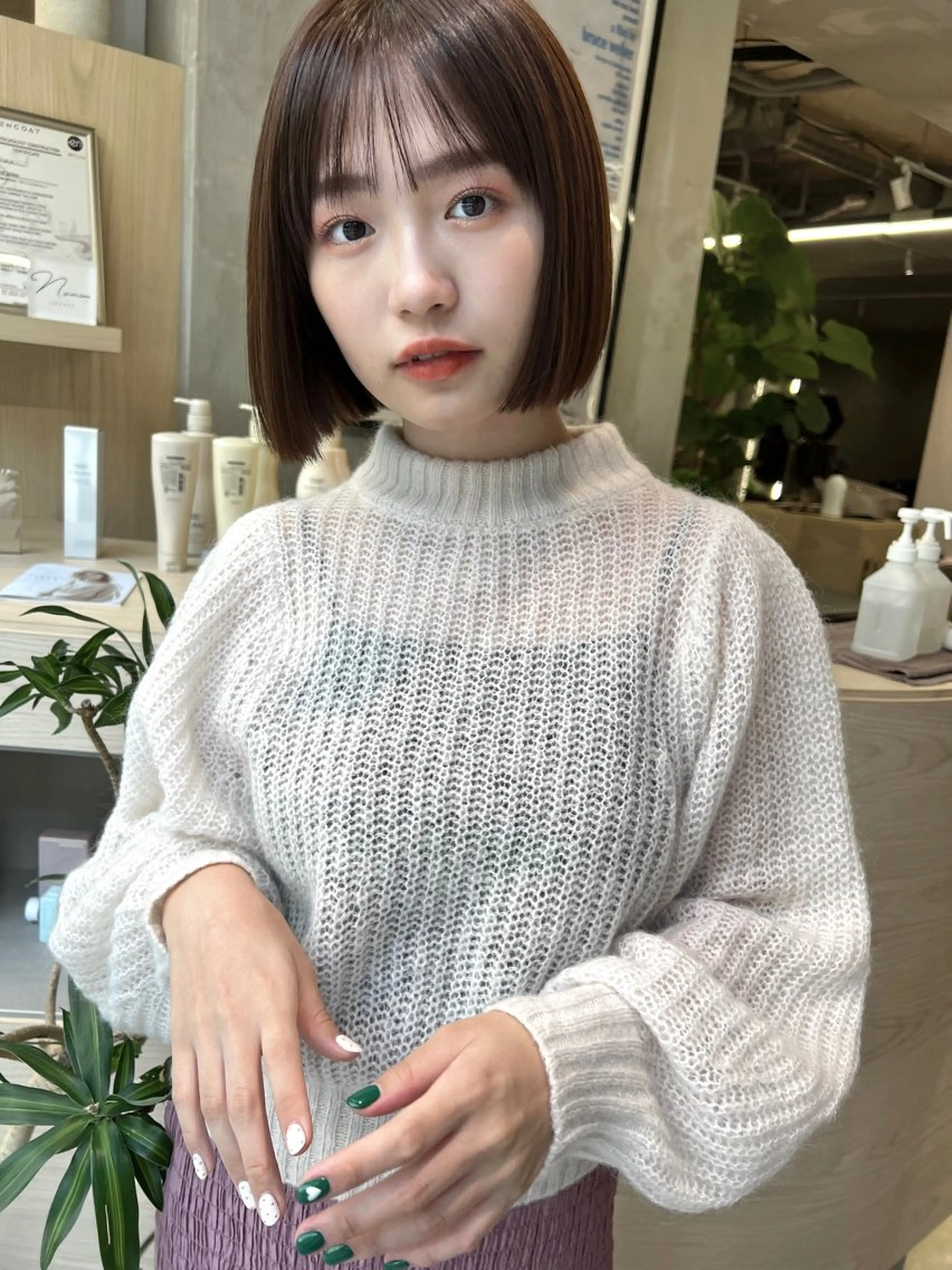 ミディアム カラー 透明感カラー ももかのヘアスタイル