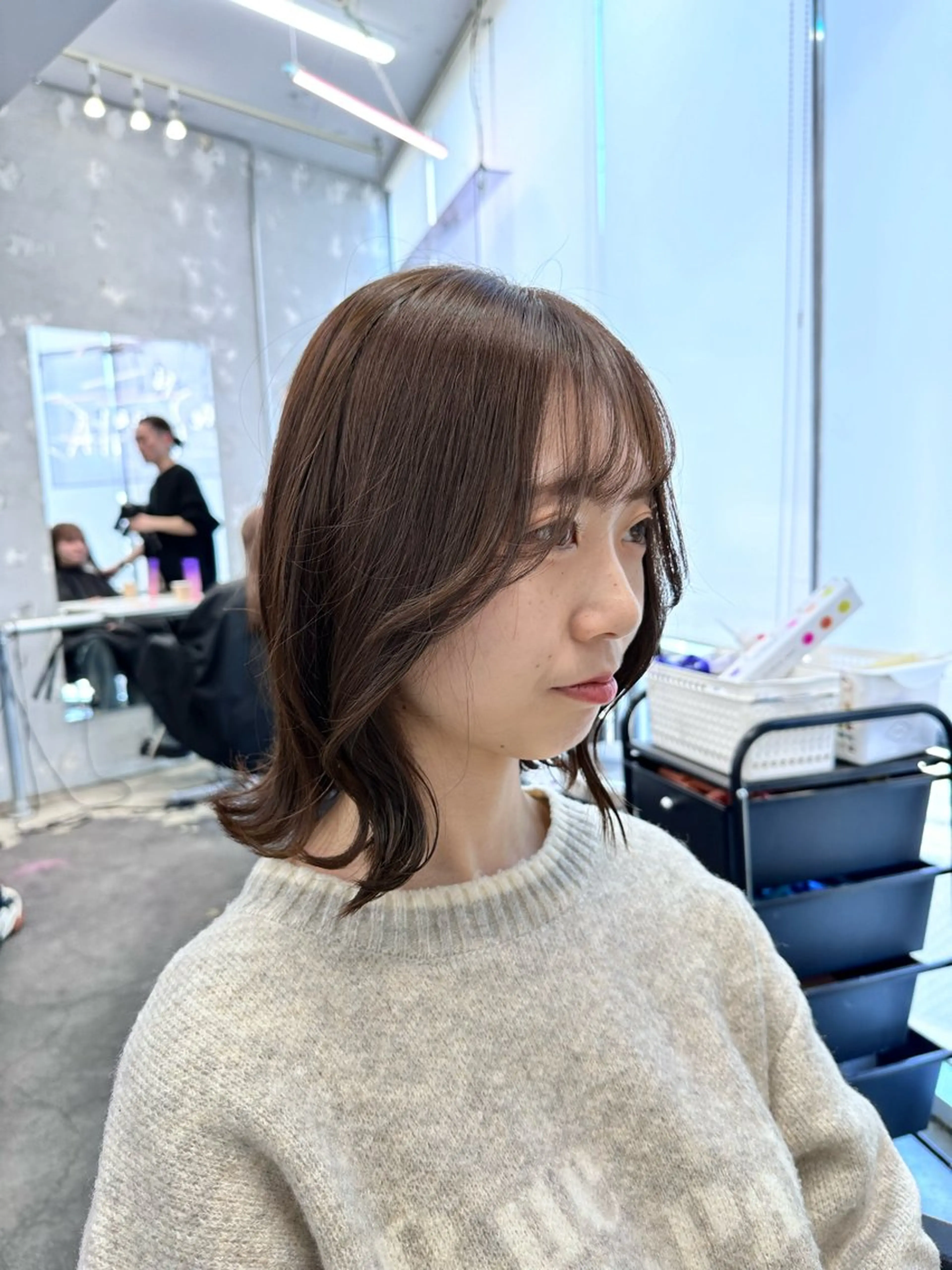 ミディアム カラー ヘアアレンジ ブラウンカラー 🥀モテ暖色× エクステ🥀あかりのヘアスタイル