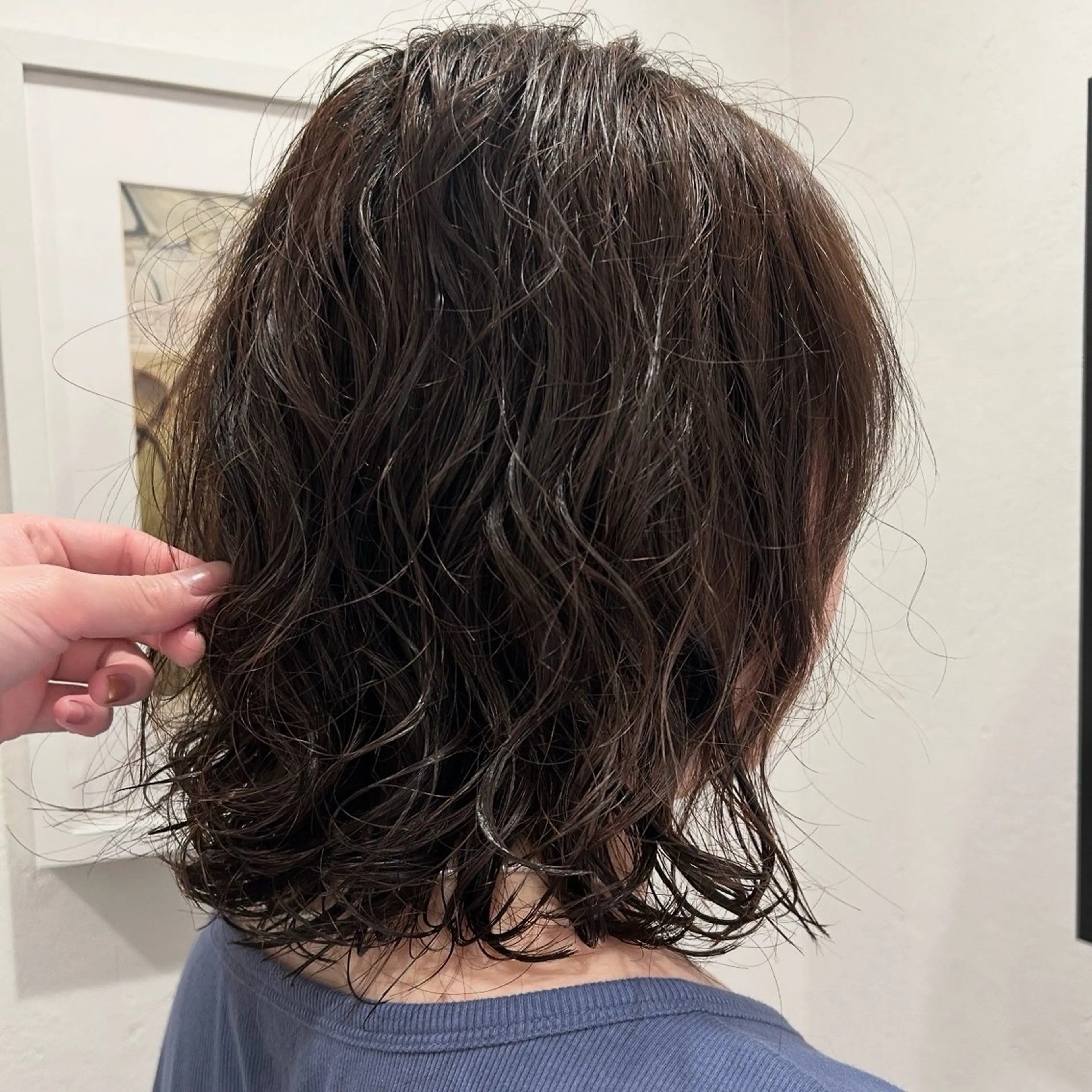 ミディアム パーマ カット パーマ トリートメント ヘッドスパ 🫒オリーブカラー/ みづき/パーマ🤍のヘアスタイル