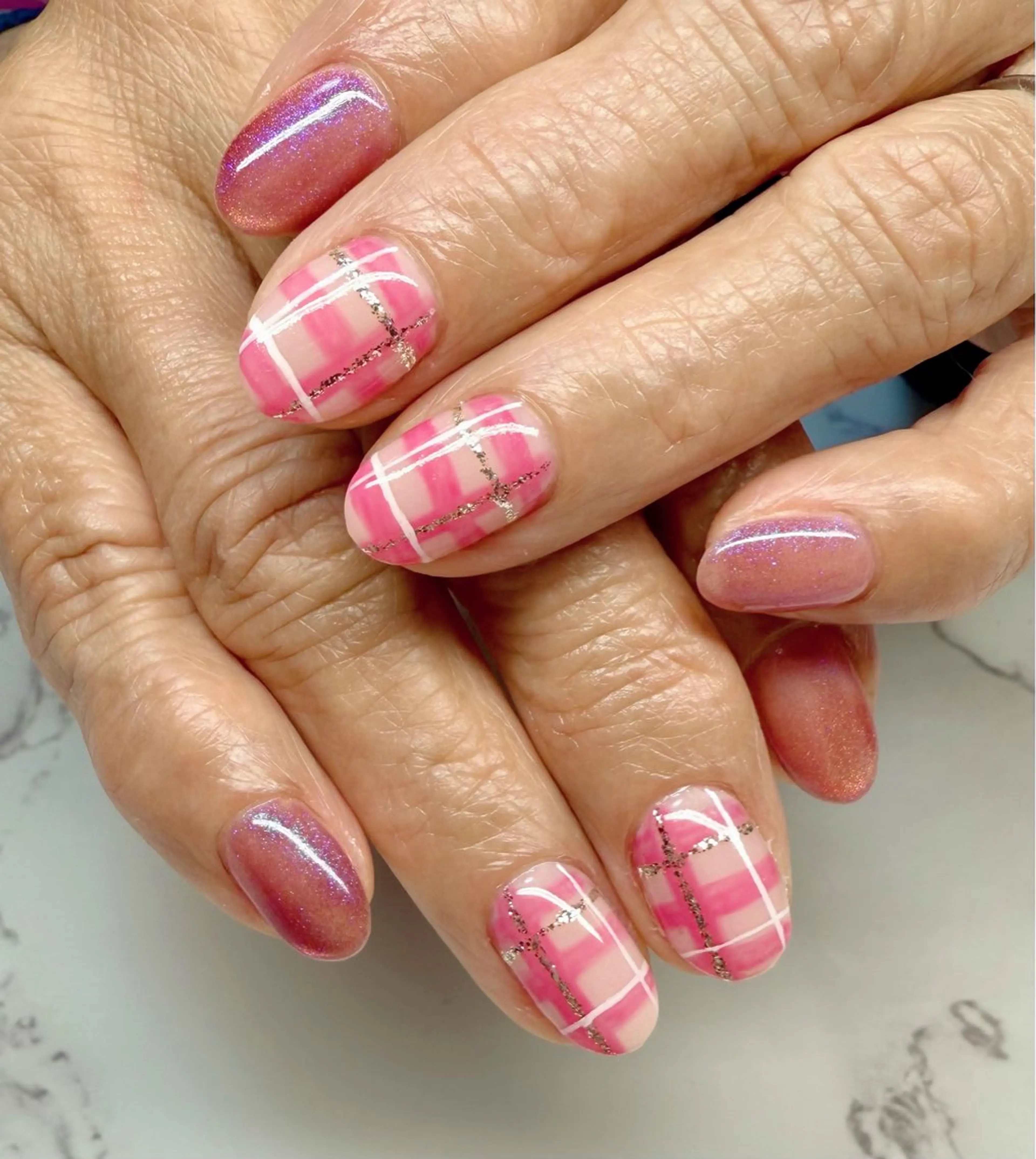 ネイル アートネイル チークネイル フレンチネイル キラキラネイル マグネットネイル M.N_ nailのネイルデザイン