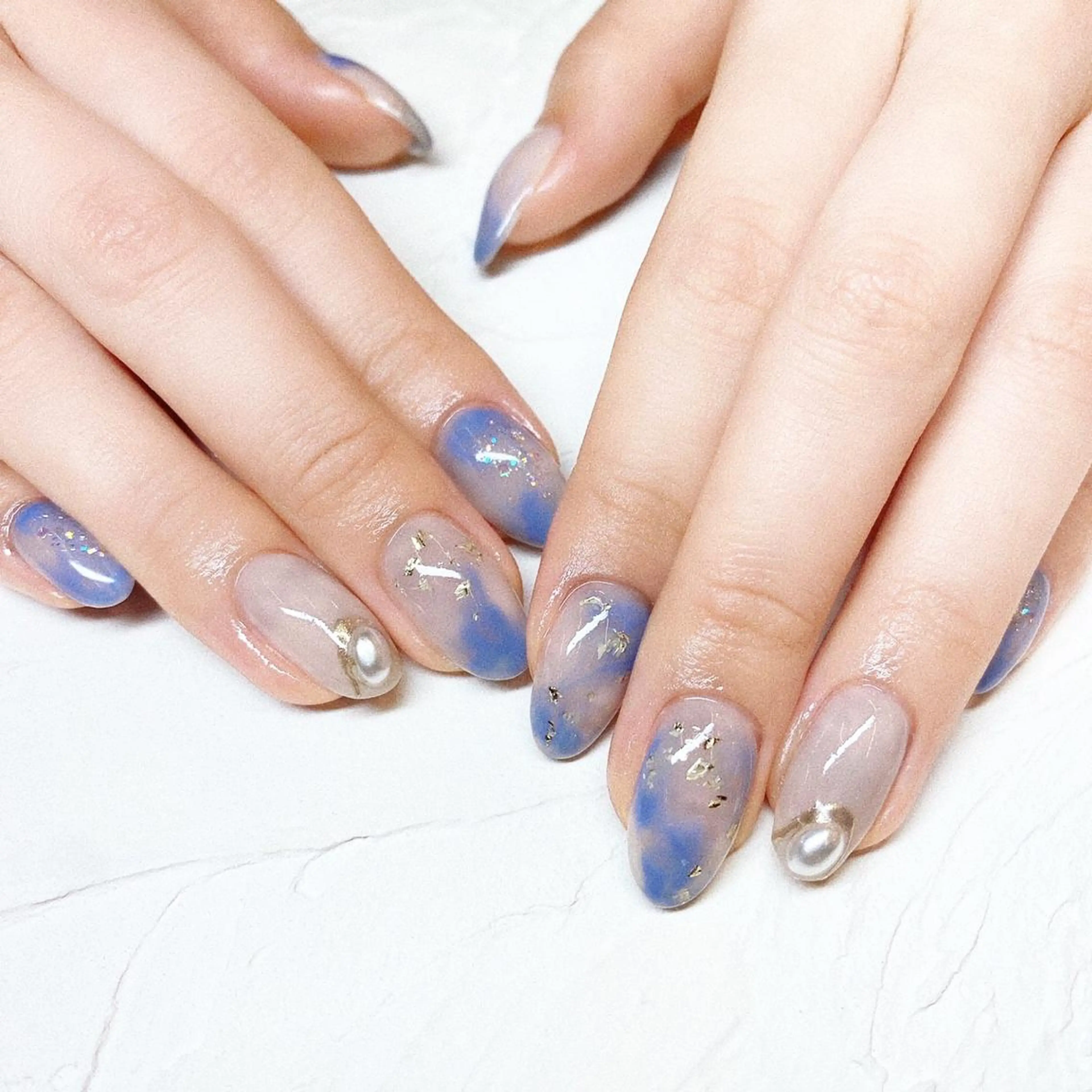 ネイル 長さ出し ストーンネイル ハンドネイル Nailist SUZU所属・Nailist suzuのネイルデザイン