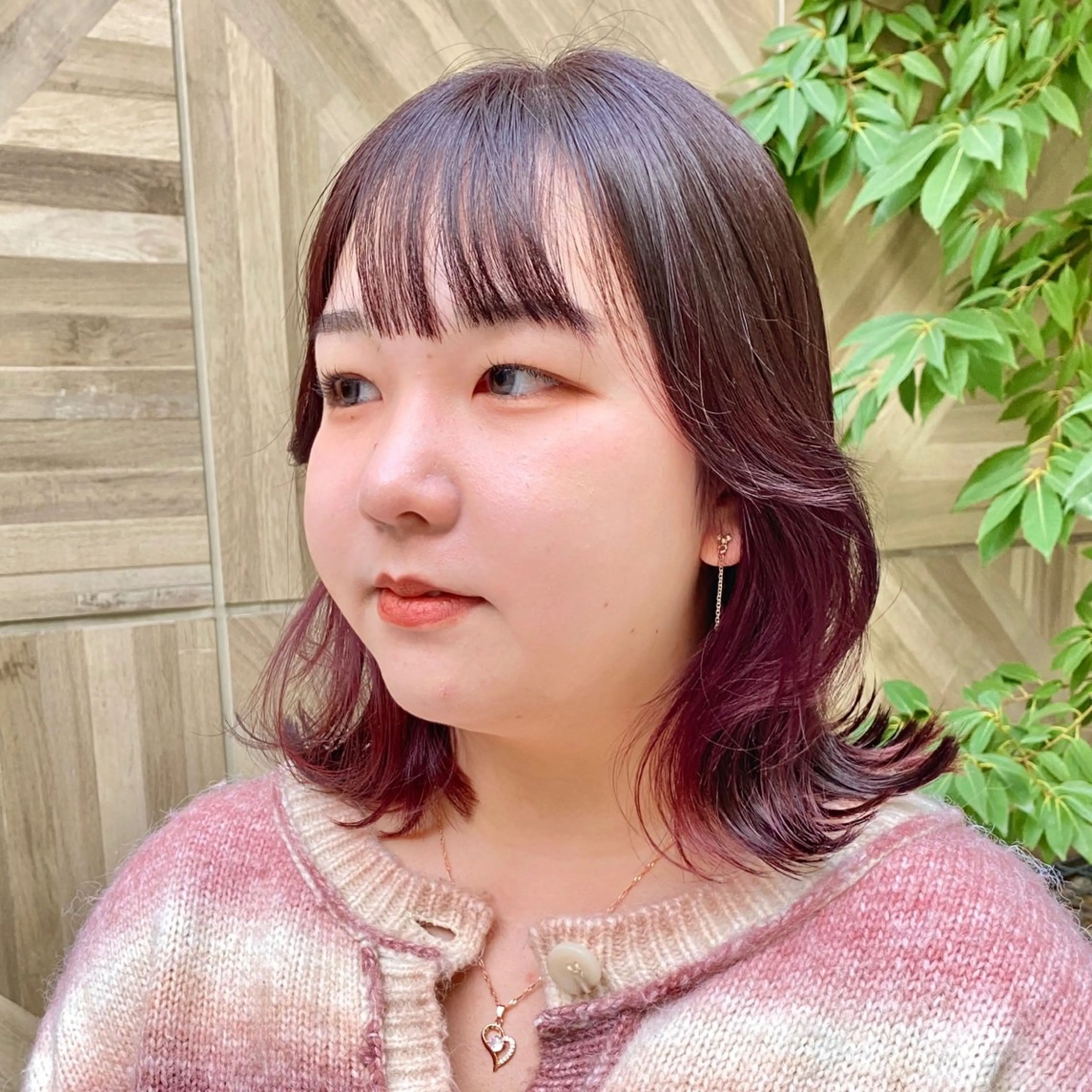 ミディアム カラー ブリーチ ピンクカラー 暖色カラー/天神/ ヘイマサクラのヘアスタイル