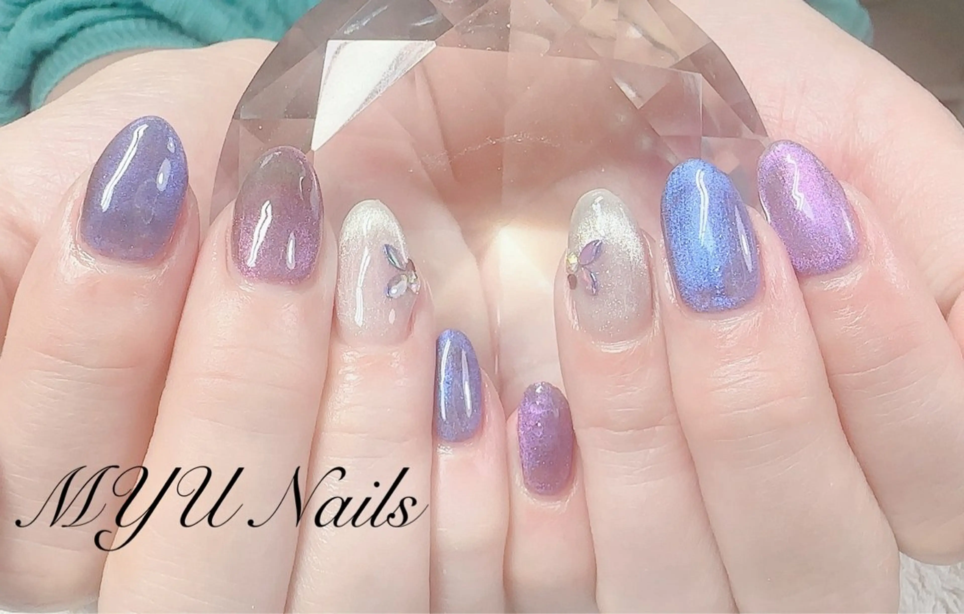 ネイル ジェルネイル マグネットネイル 持ち込み パラジェル ハンドネイル MYU Nails所属・MYU Nailsのネイルデザイン