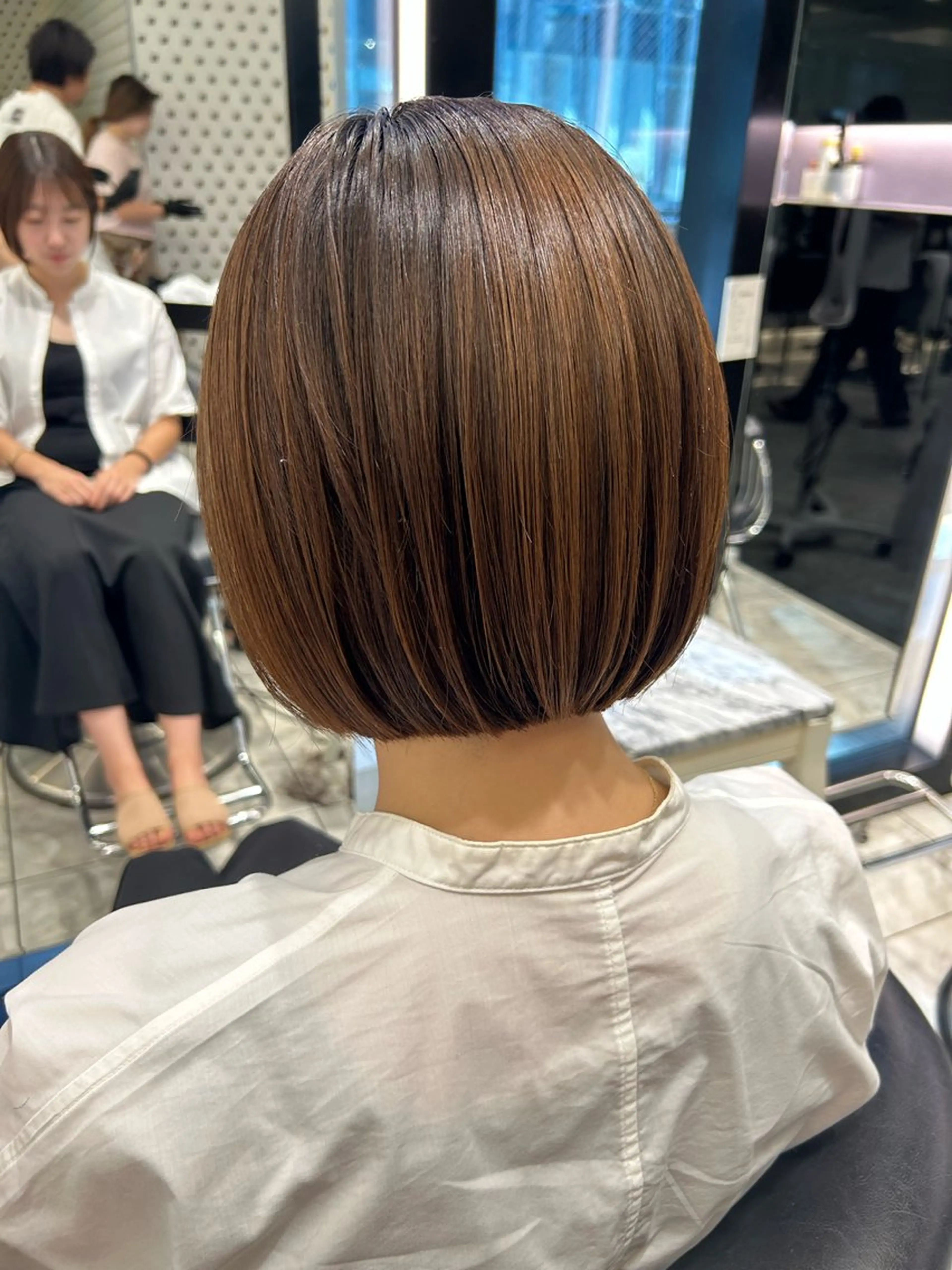 ミディアム コテ巻き風パーマ✨ 韓国ヘア🤎近下菜央のヘアスタイル