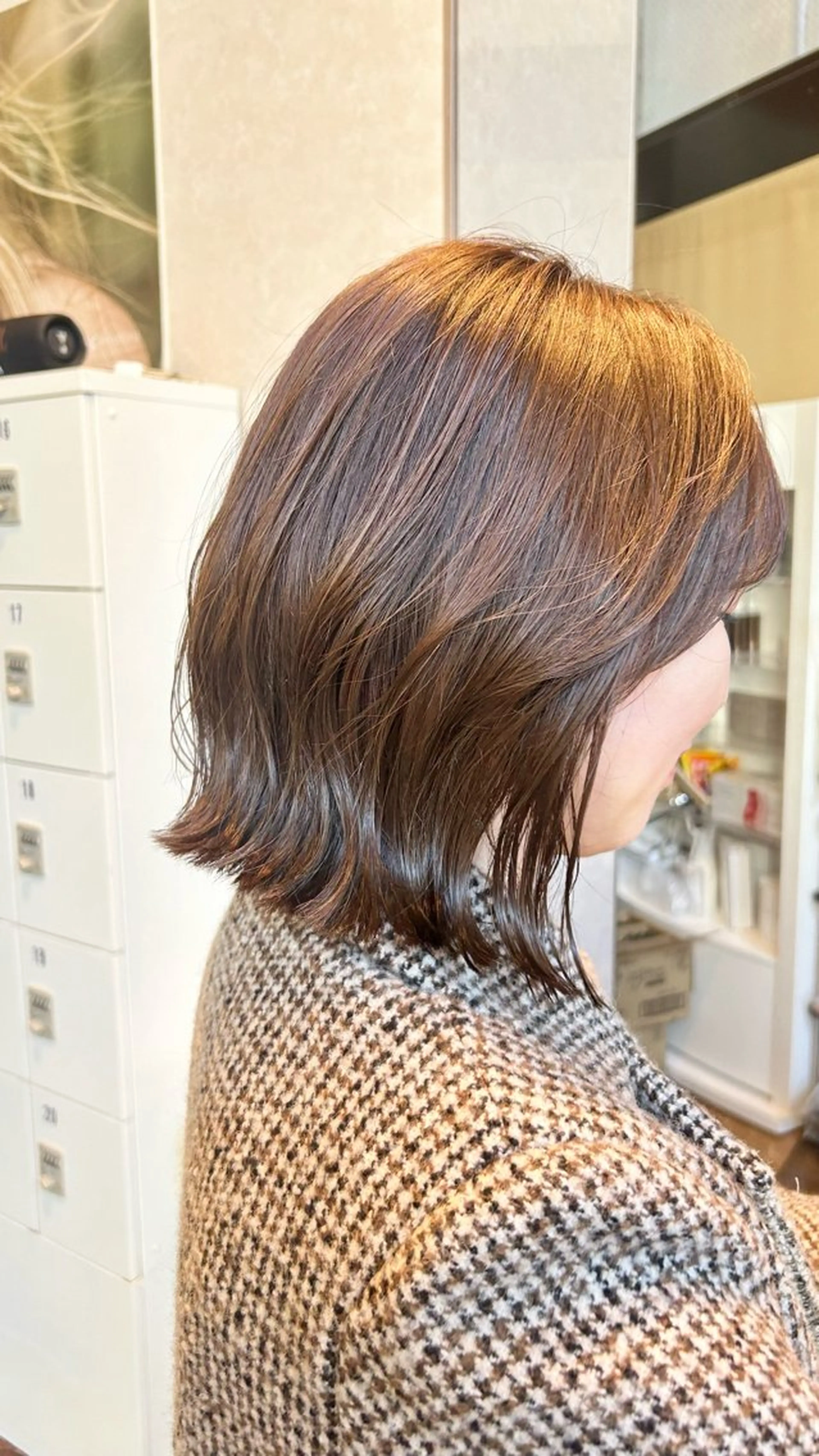 ミディアム カラー ふくどめ りなのヘアスタイル