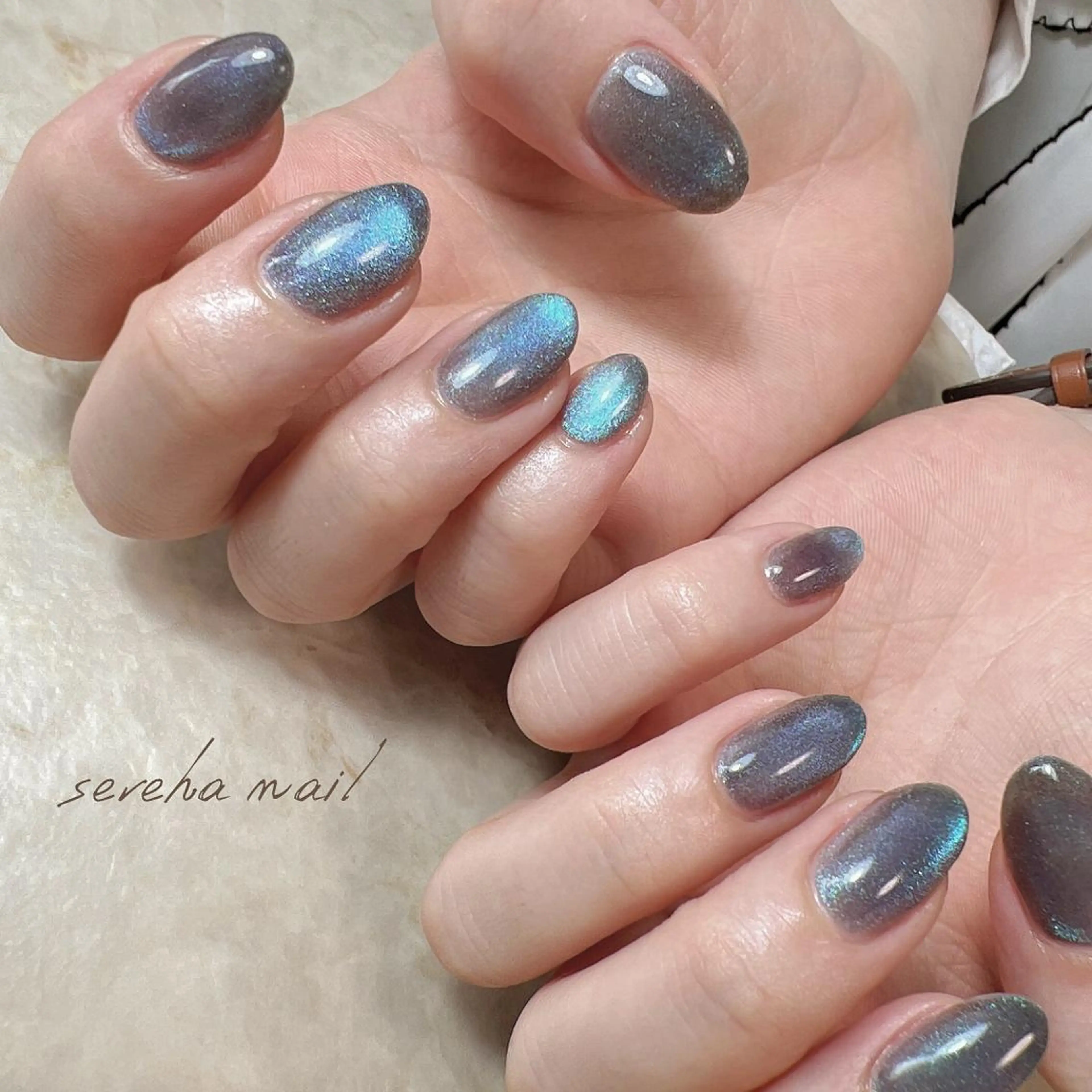 ネイル マグネットネイル マグネットワンカラー ワンカラーネイル sereha nailのネイルデザイン