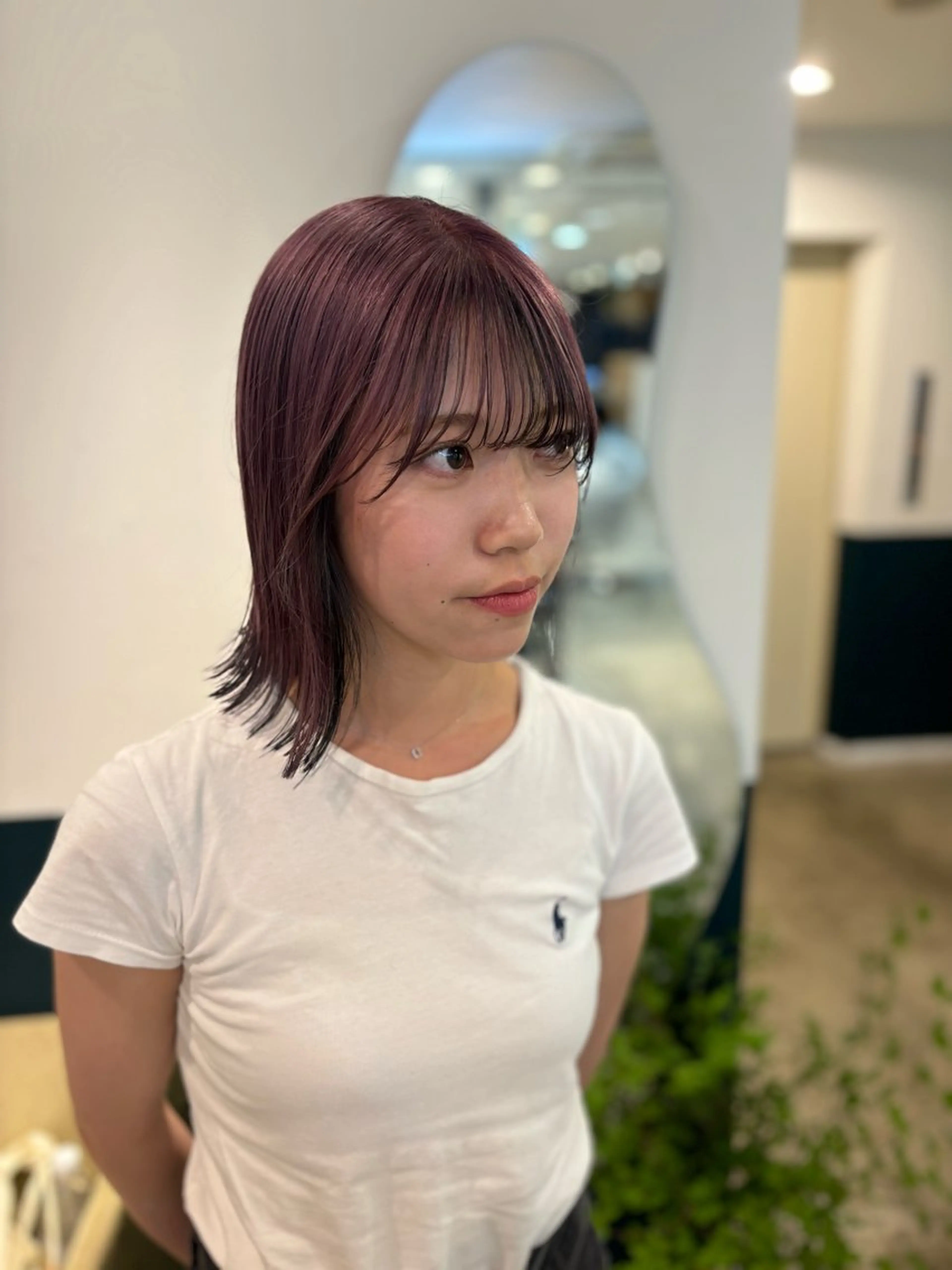 ミディアム カット ヘアカラー ☁️RIKA☁️ @ri2_____bのヘアスタイル