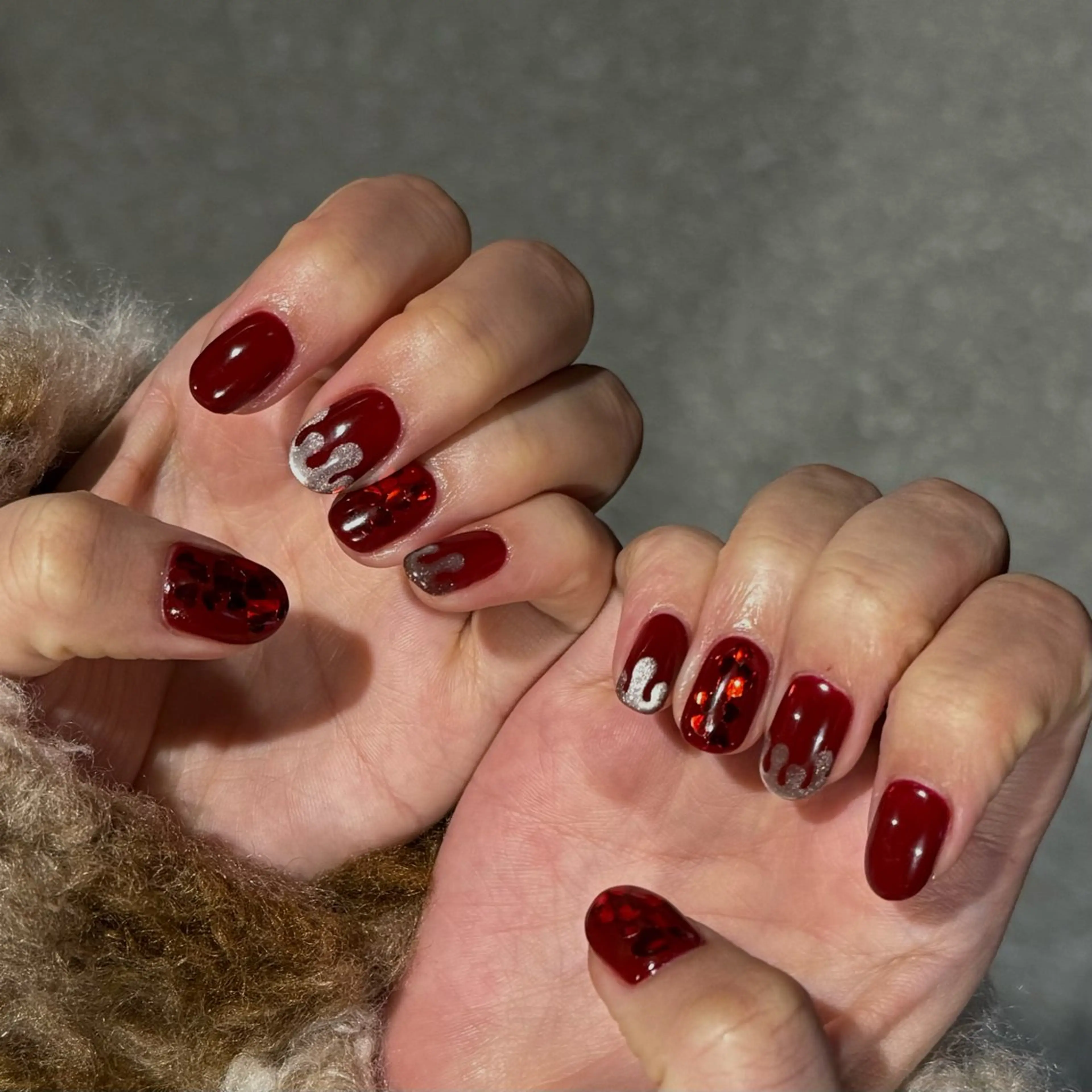 ネイル アートネイル バレンタイン ハンドネイル キャッツアイ東京 武島のネイルデザイン