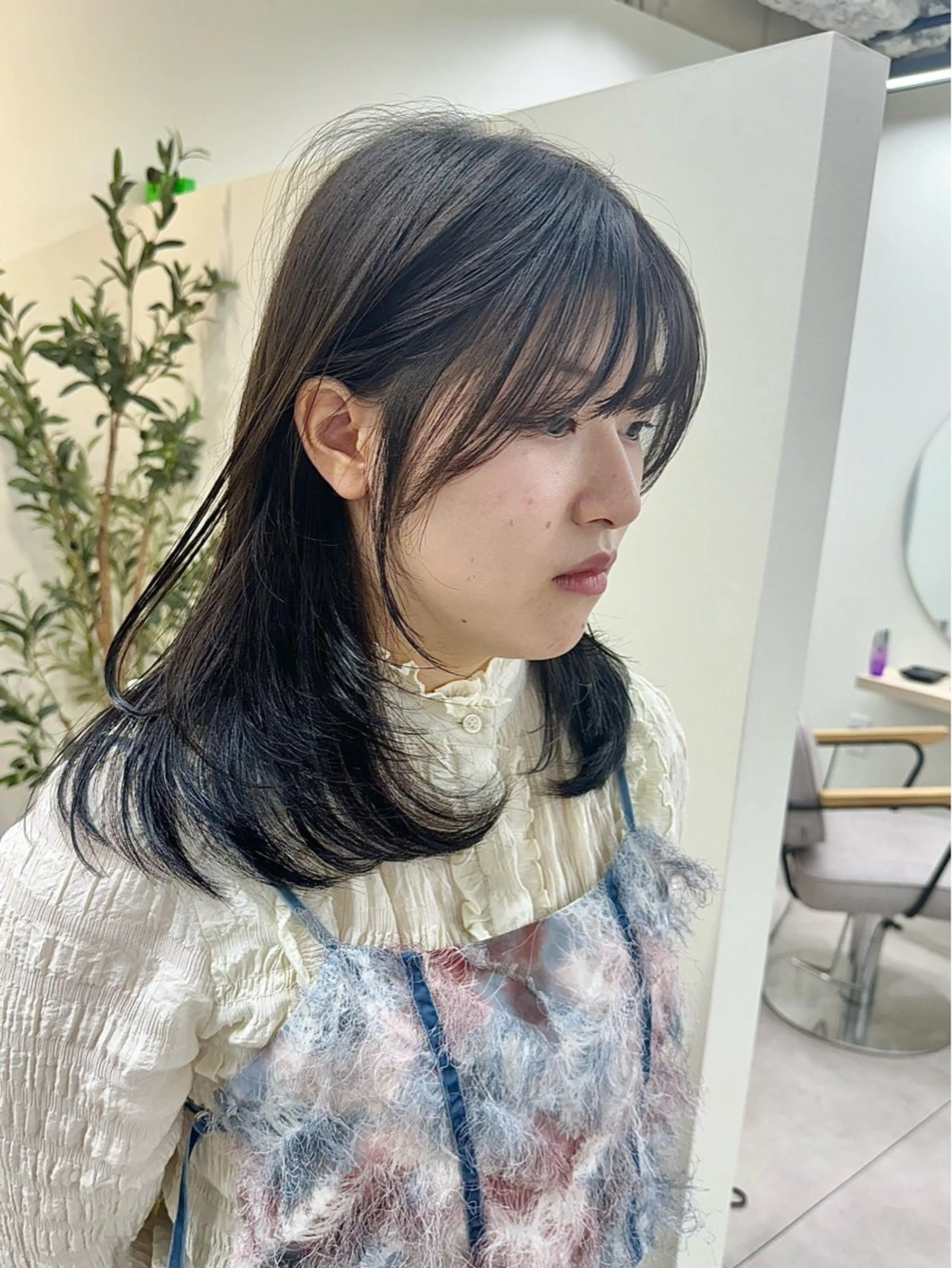 ミディアム レイヤーカット レイヤー×縮毛矯正 深見 拓のヘアスタイル