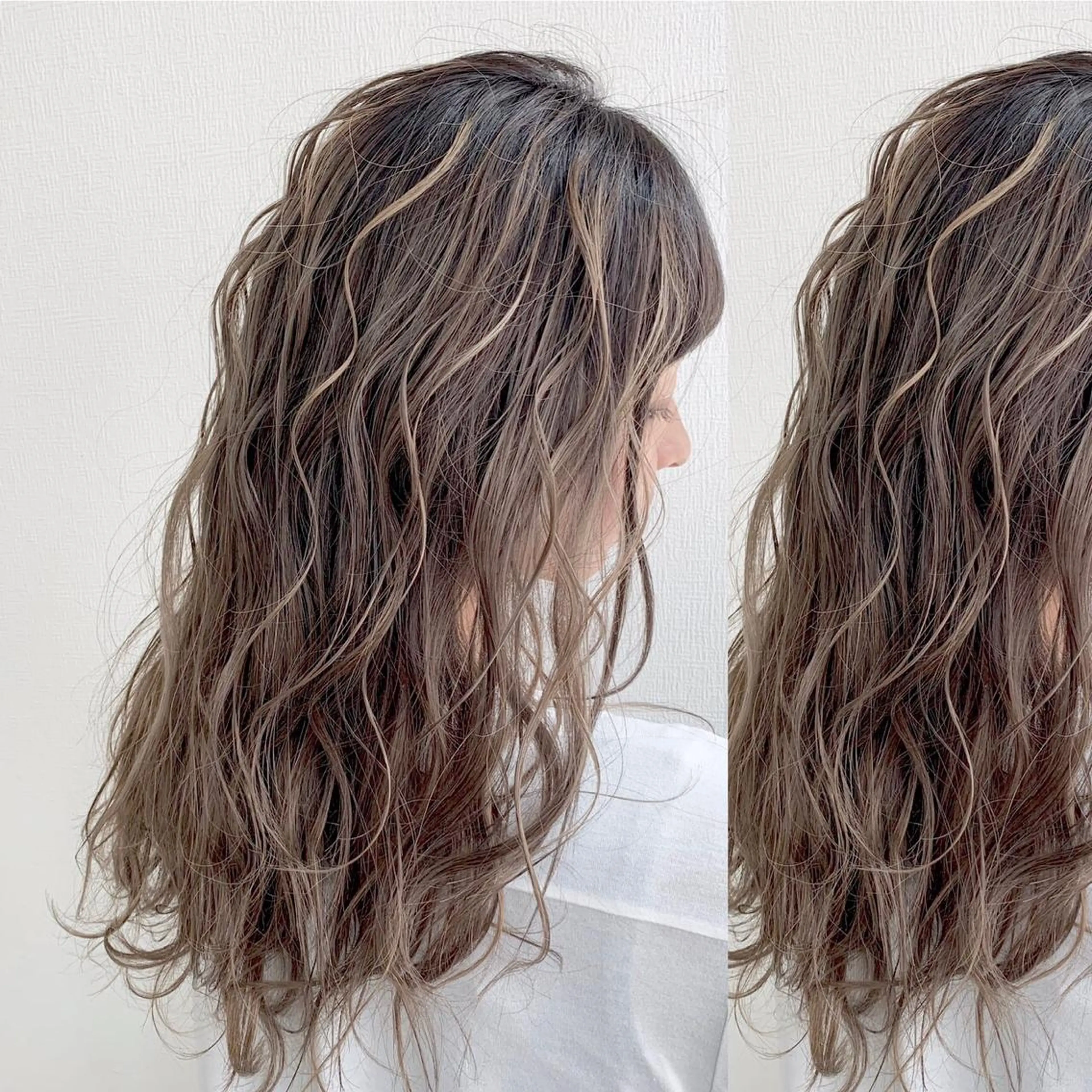 ミディアム カラー JuNブリーチに 縮毛矯正するプロのヘアスタイル