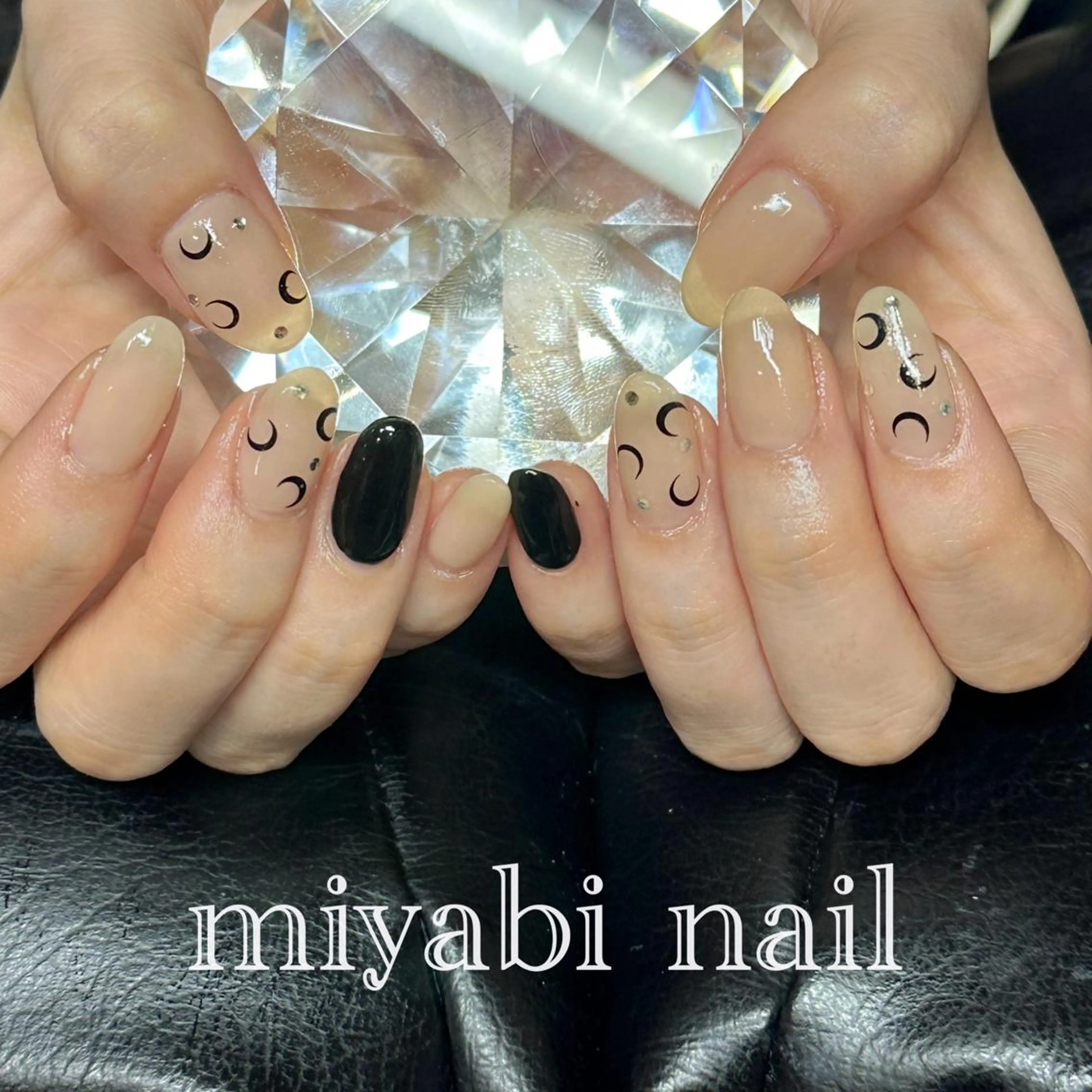 ネイル アートネイル オーロラネイル 持ち込み ストーンネイル 夏ネイル ハンドネイル miyabi nail 桂川駅近くのネイルデザイン