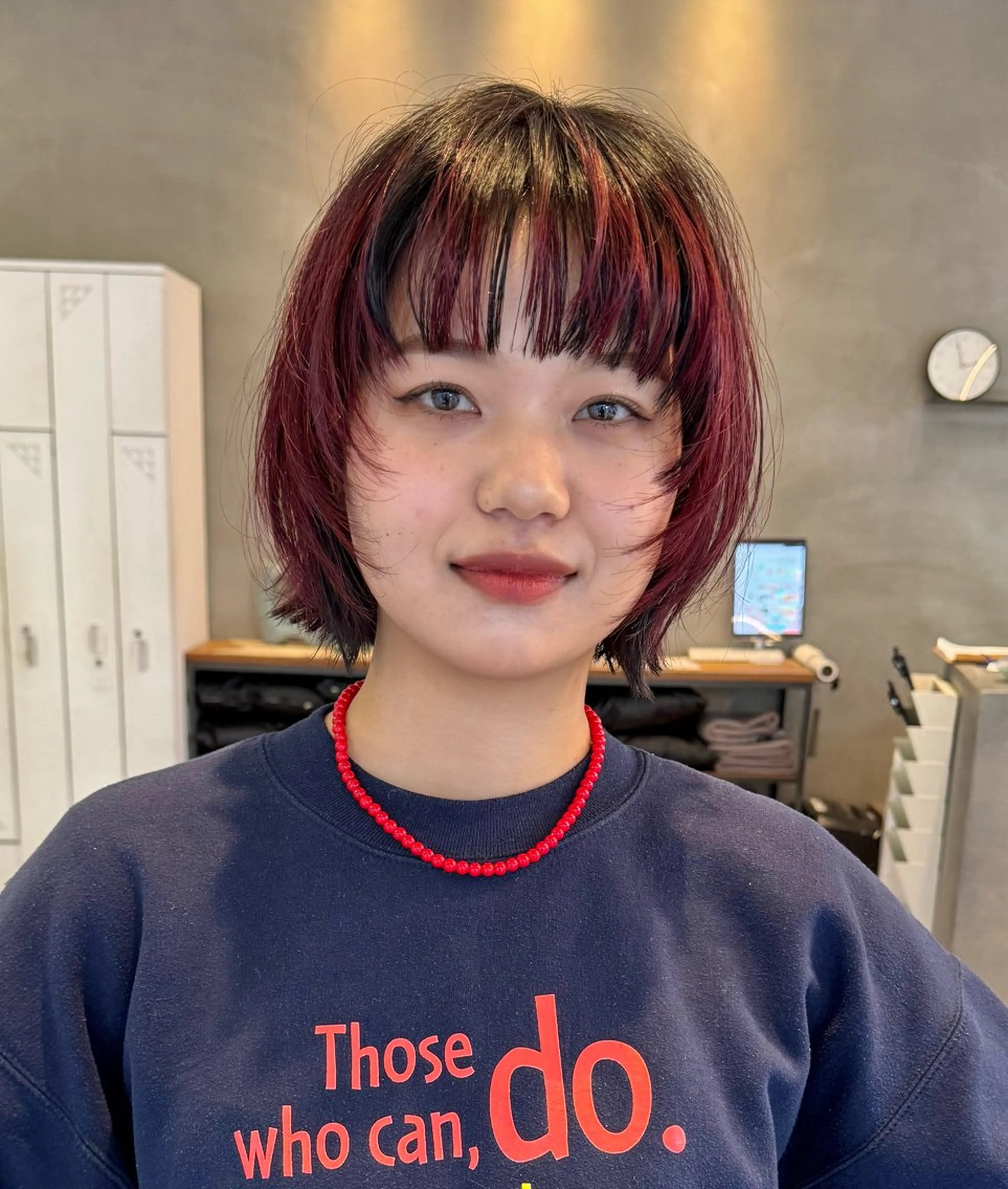 【予約リクエスト限定🌟】レッド系ブリーチカラー+カット(ボブorウルフorショート)+撮影モデルの写真