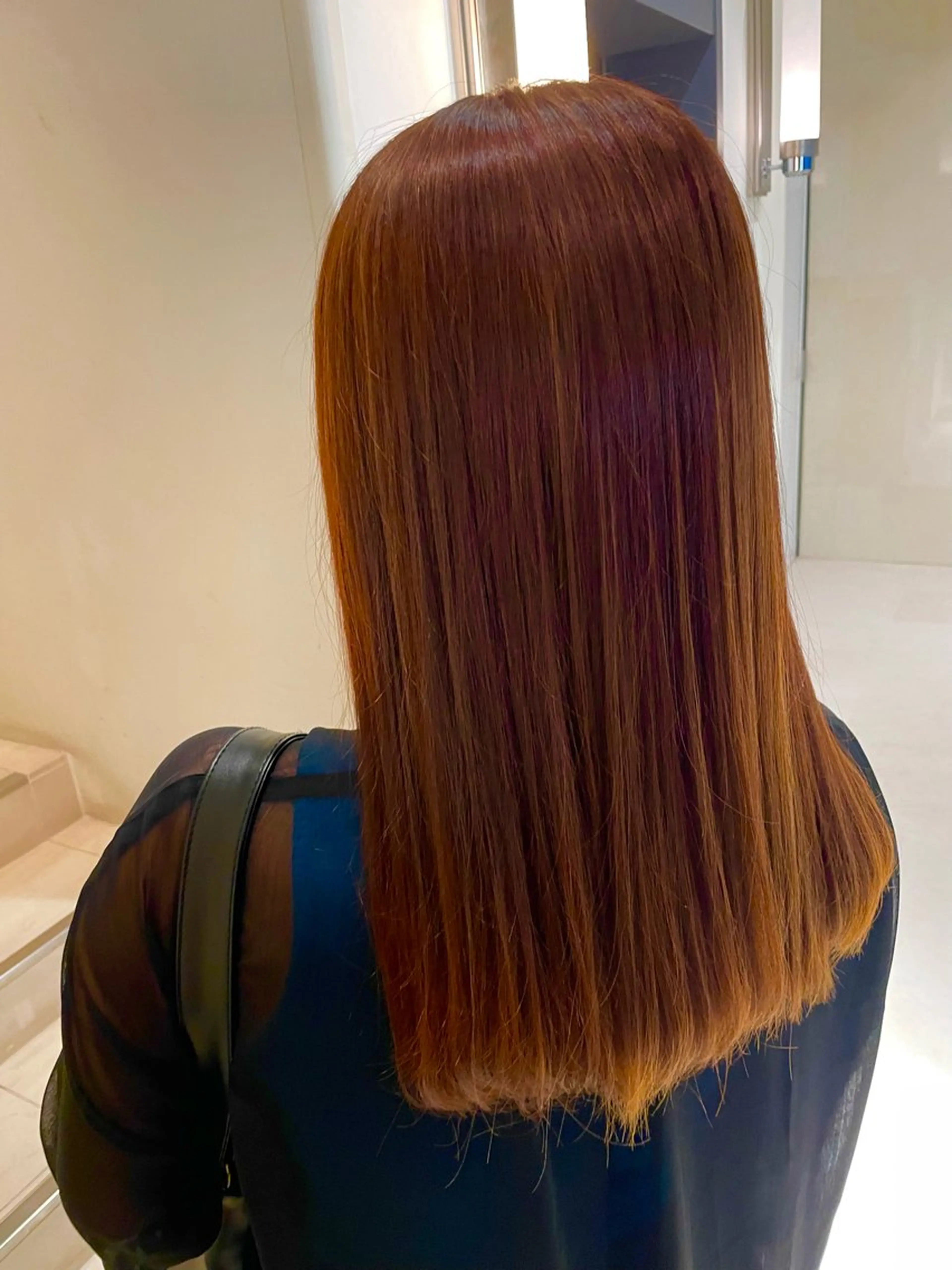 セミロング オレンジブラウン kraemer福岡所属・Lisa/髪質改善 /ブリーチカラーのヘアスタイル