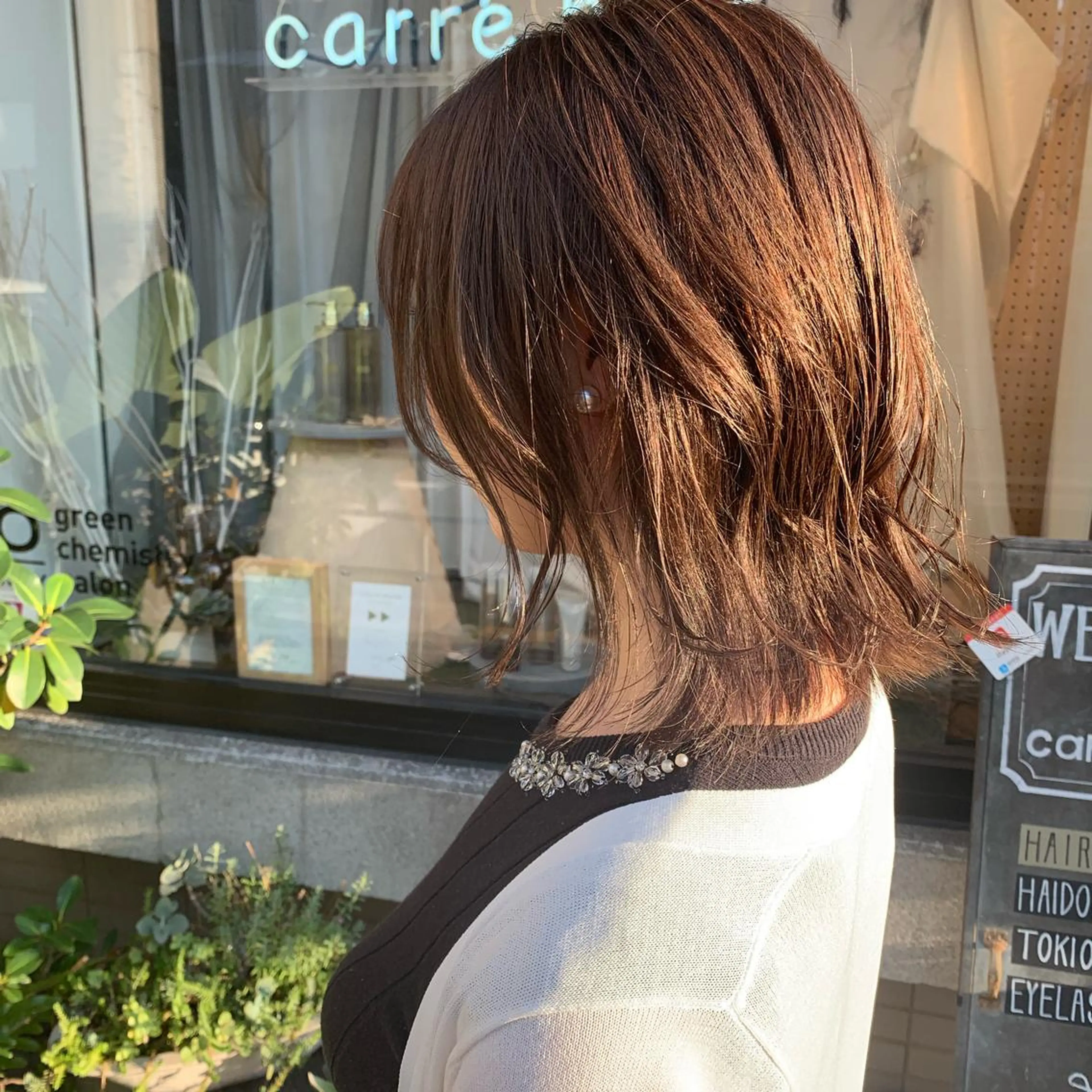 ミディアム カット ヘアカラー トリートメント 艶髪color💎髪 質改善ストレート大吉のヘアスタイル